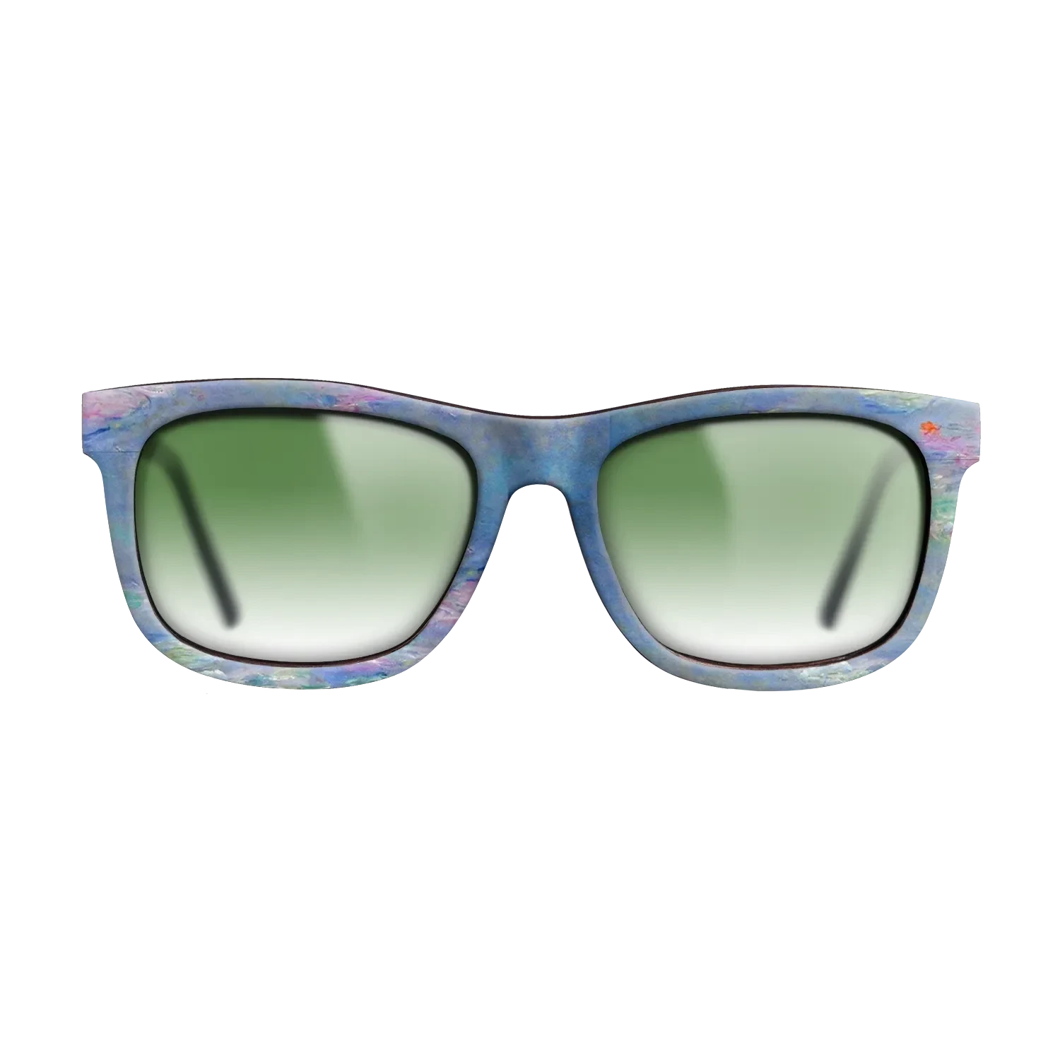 Oil Painting on Straight Grain Walnut: Rococo - Water Lilies, 1908 - Claude Monet - The Hero - Square - 1084 - SIRIS wood optic