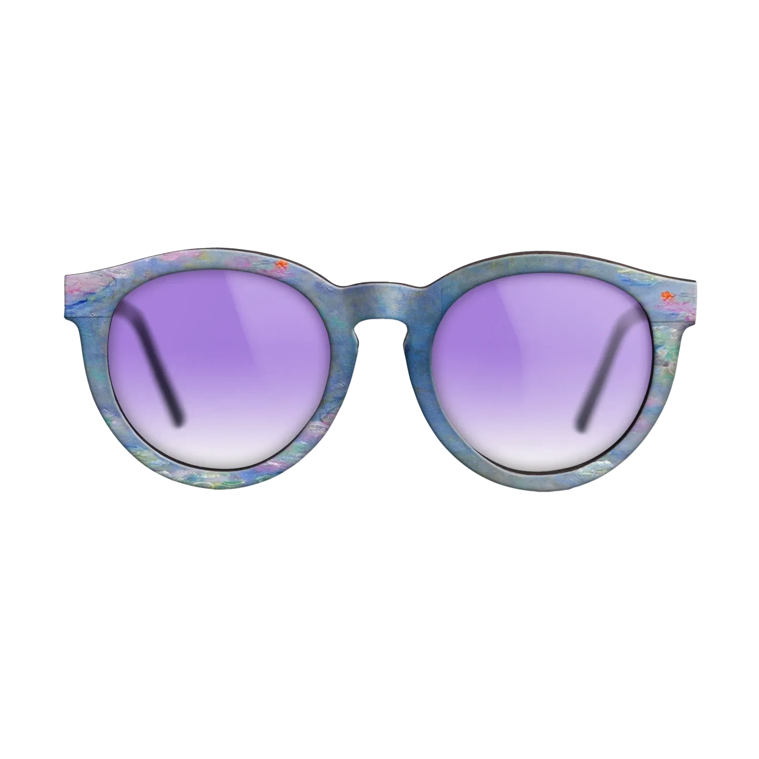 Oil Painting on Straight Grain Walnut: Rococo - Water Lilies, 1908 - Claude Monet - The Rebel - Round - 1084 - SIRIS wood optic