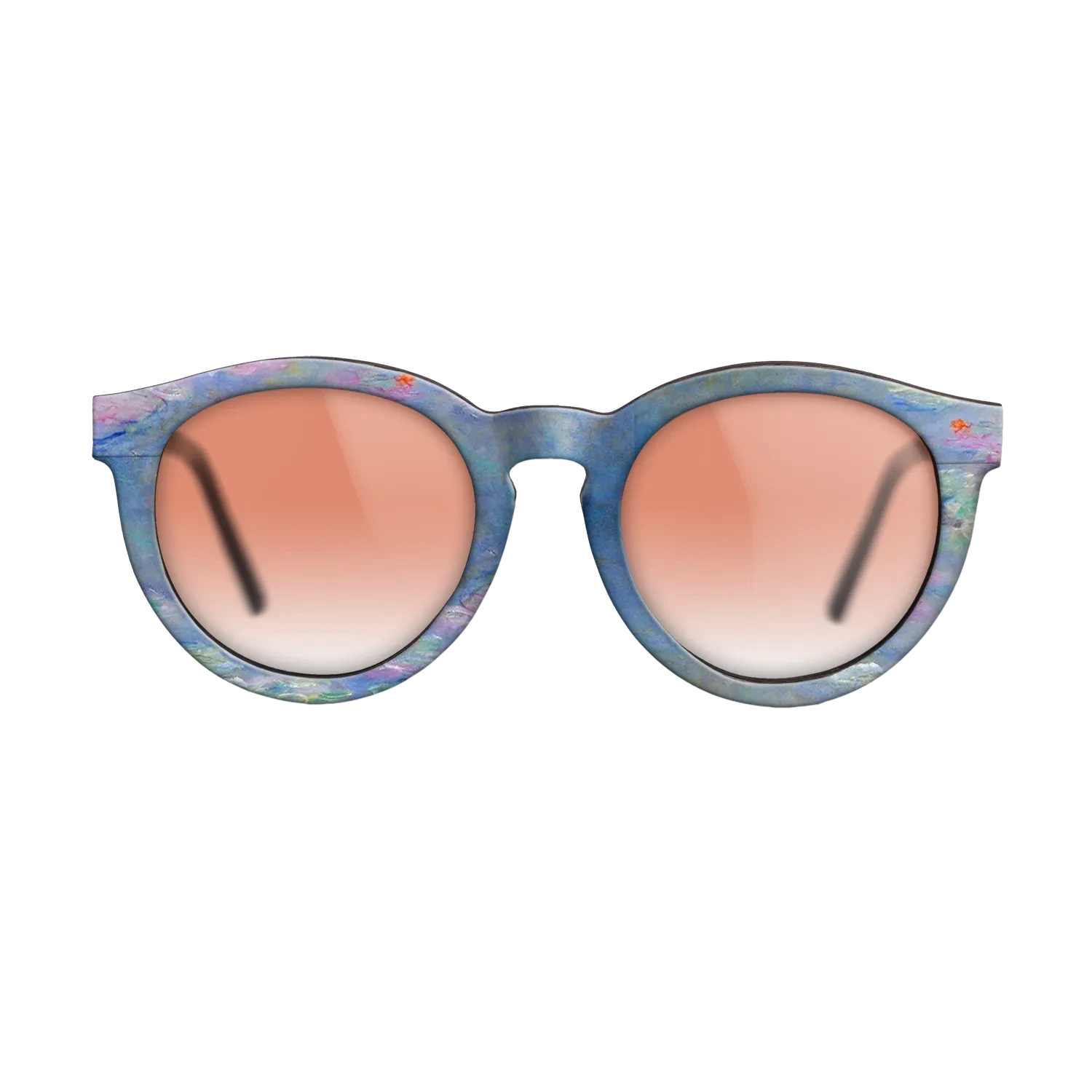 Oil Painting on Straight Grain Walnut: Rococo - Water Lilies, 1908 - Claude Monet - The Rebel - Round - 1084 - SIRIS wood optic