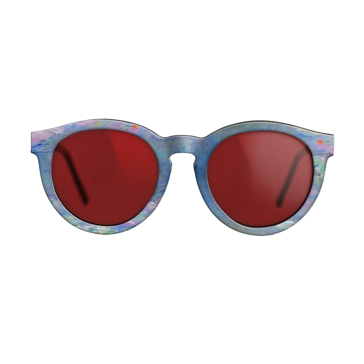 Oil Painting on Straight Grain Walnut: Rococo - Water Lilies, 1908 - Claude Monet - The Rebel - Round - 1084 - SIRIS wood optic