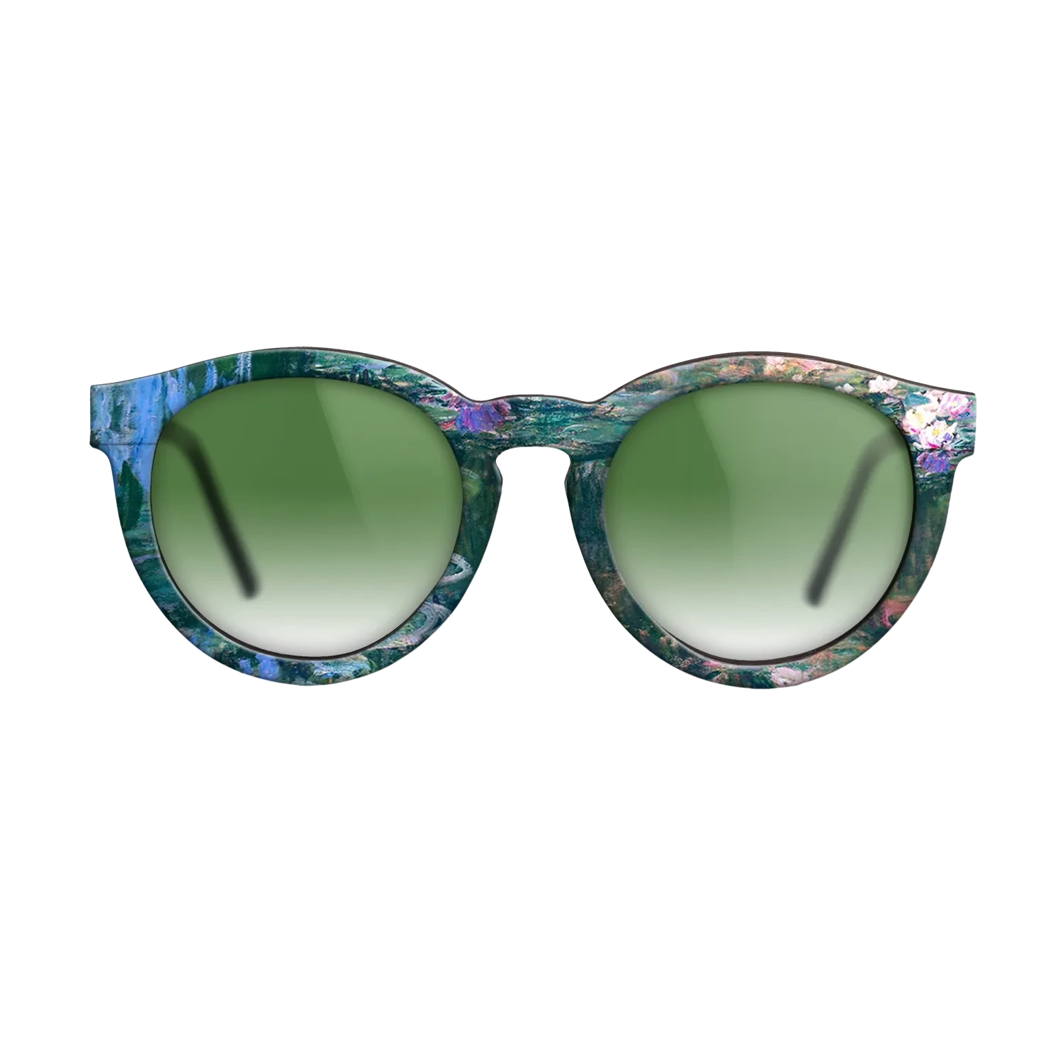 Oil Painting on Straight Grain Walnut: Rococo - Water Lilies, 1914 - 1917 - Claude Monet - The Rebel - Round - 1979 - SIRIS wood optic