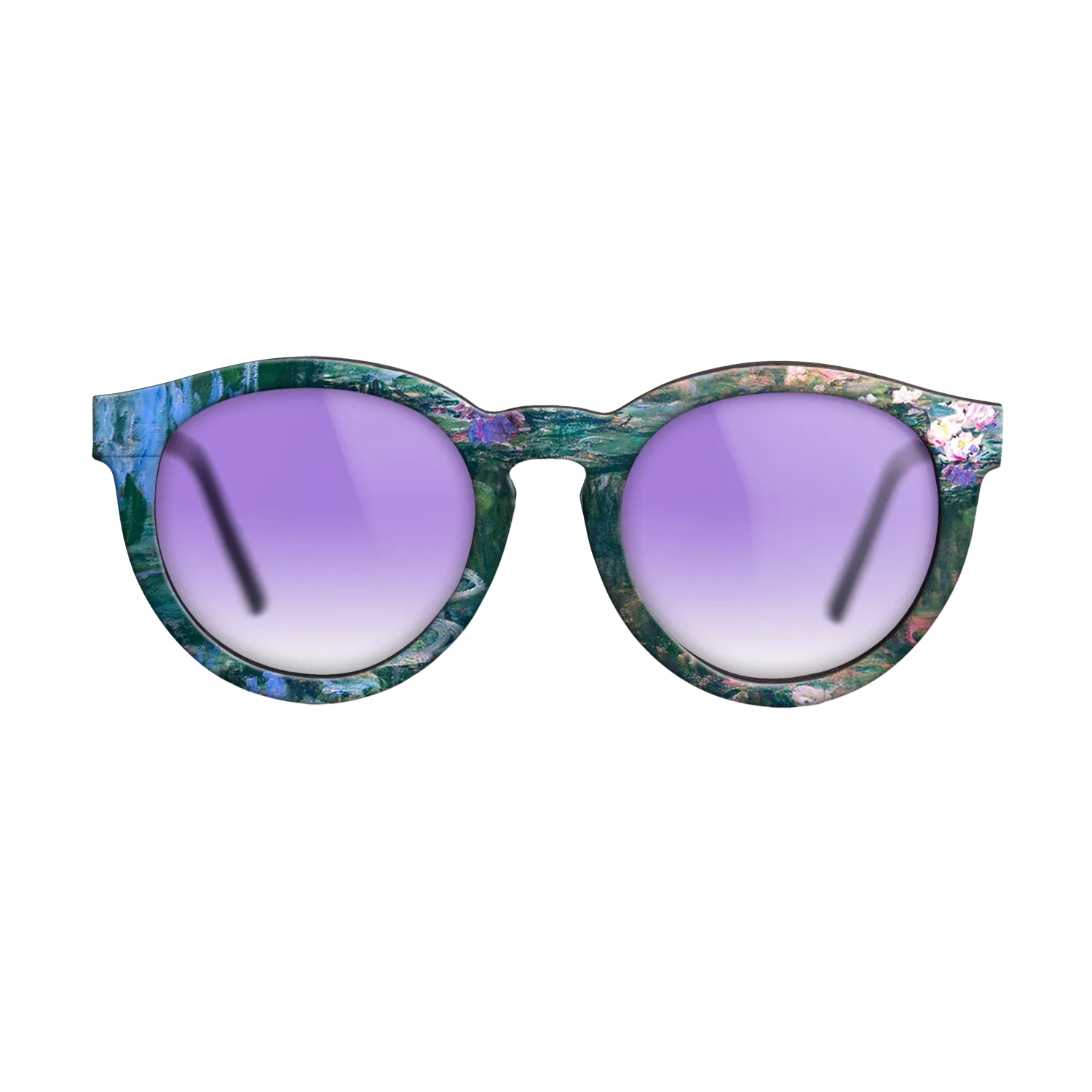 Oil Painting on Straight Grain Walnut: Rococo - Water Lilies, 1914 - 1917 - Claude Monet - The Rebel - Round - 1979 - SIRIS wood optic