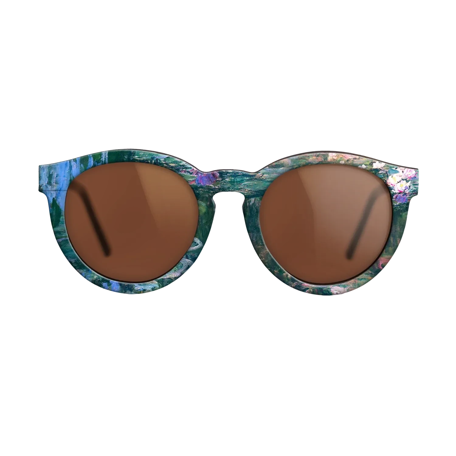 Oil Painting on Straight Grain Walnut: Rococo - Water Lilies, 1914 - 1917 - Claude Monet - The Rebel - Round - 1979 - SIRIS wood optic