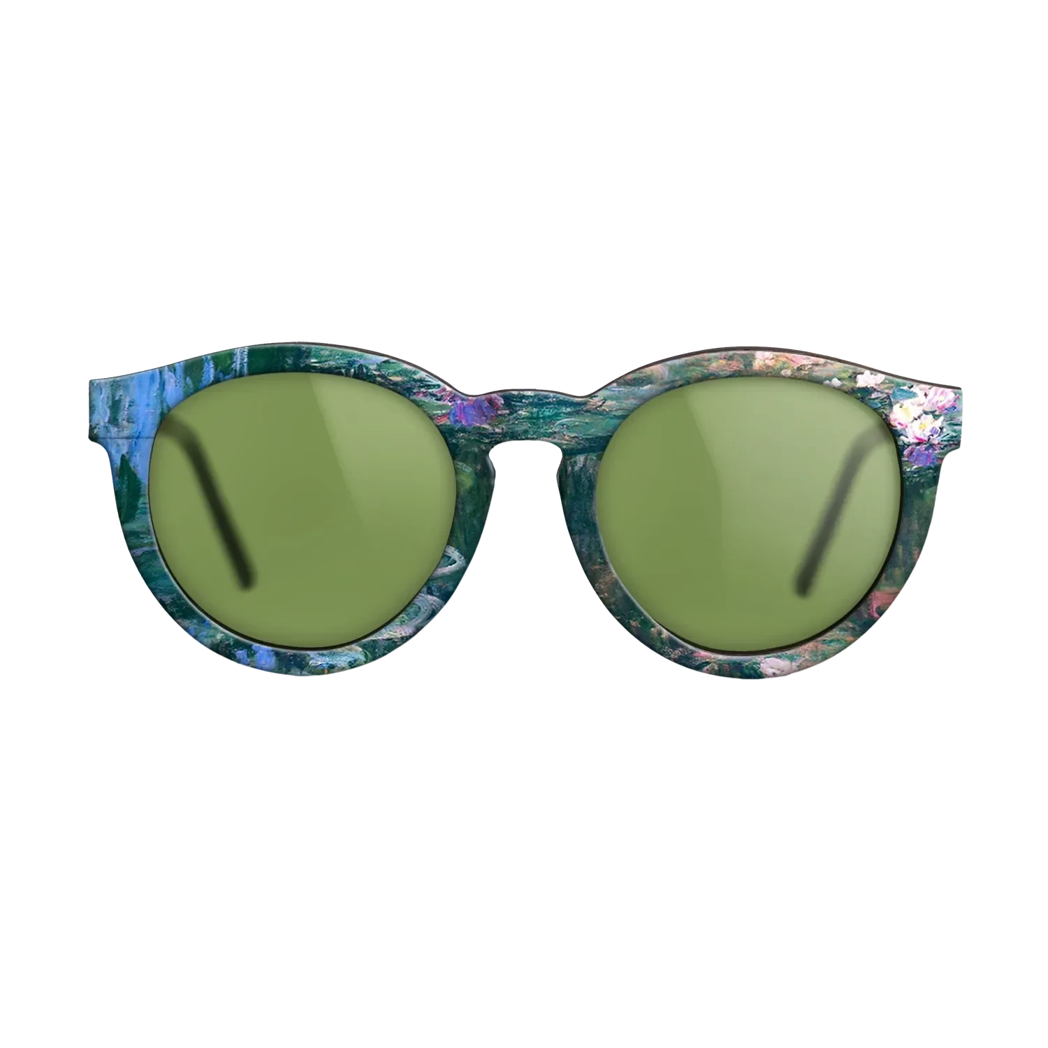 Oil Painting on Straight Grain Walnut: Rococo - Water Lilies, 1914 - 1917 - Claude Monet - The Rebel - Round - 1979 - SIRIS wood optic