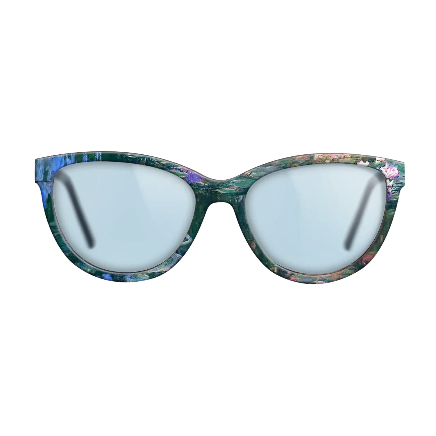 Oil Painting on Straight Grain Walnut: Rococo - Water Lilies, 1914 - 1917 - Claude Monet - The Maiden - Cat - 1979 - SIRIS wood optic