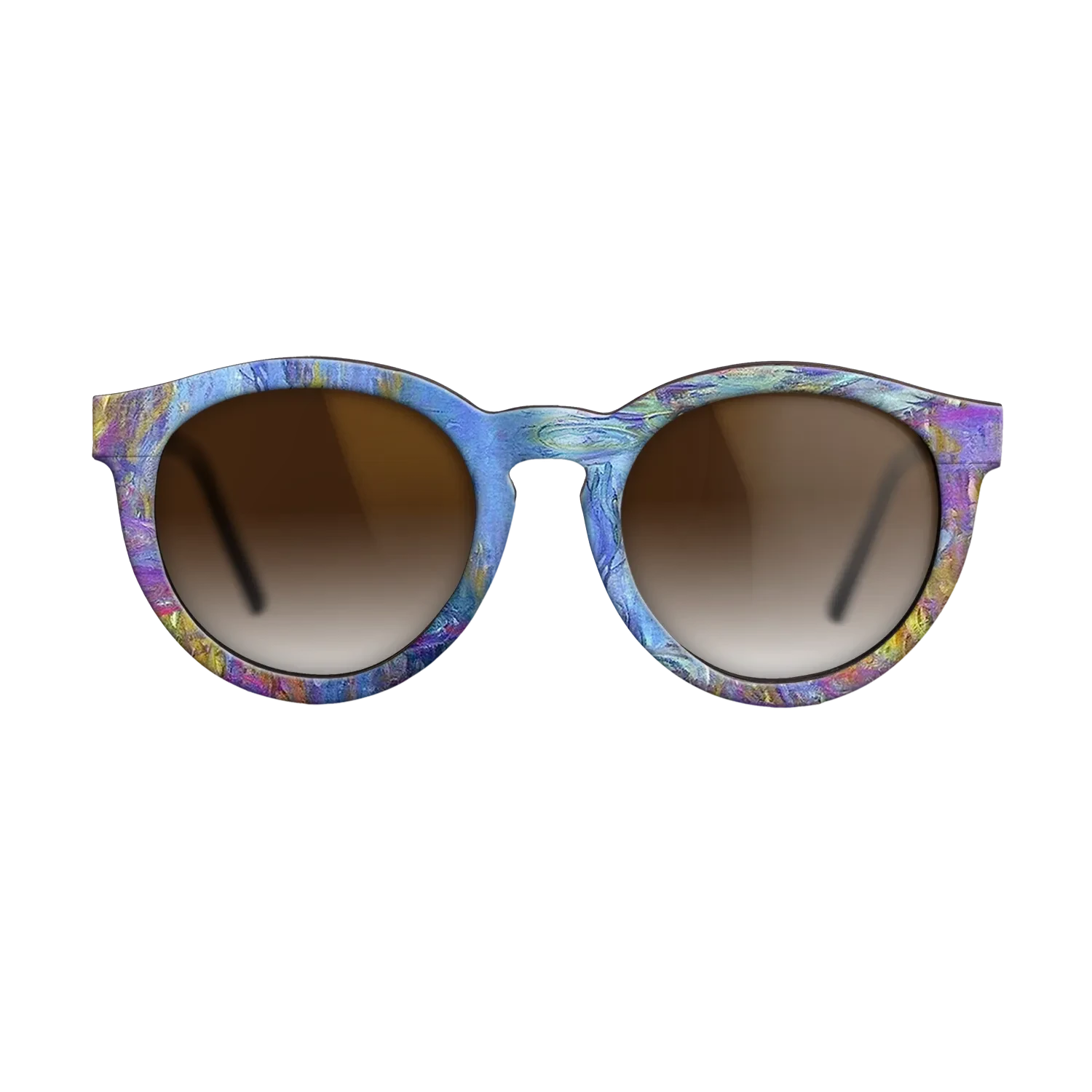 Oil Painting on Straight Grain Walnut: Rococo - Water Lilies, 1914 - 1917 - Claude Monet 2 - The Rebel - Round - 2031 - SIRIS wood optic