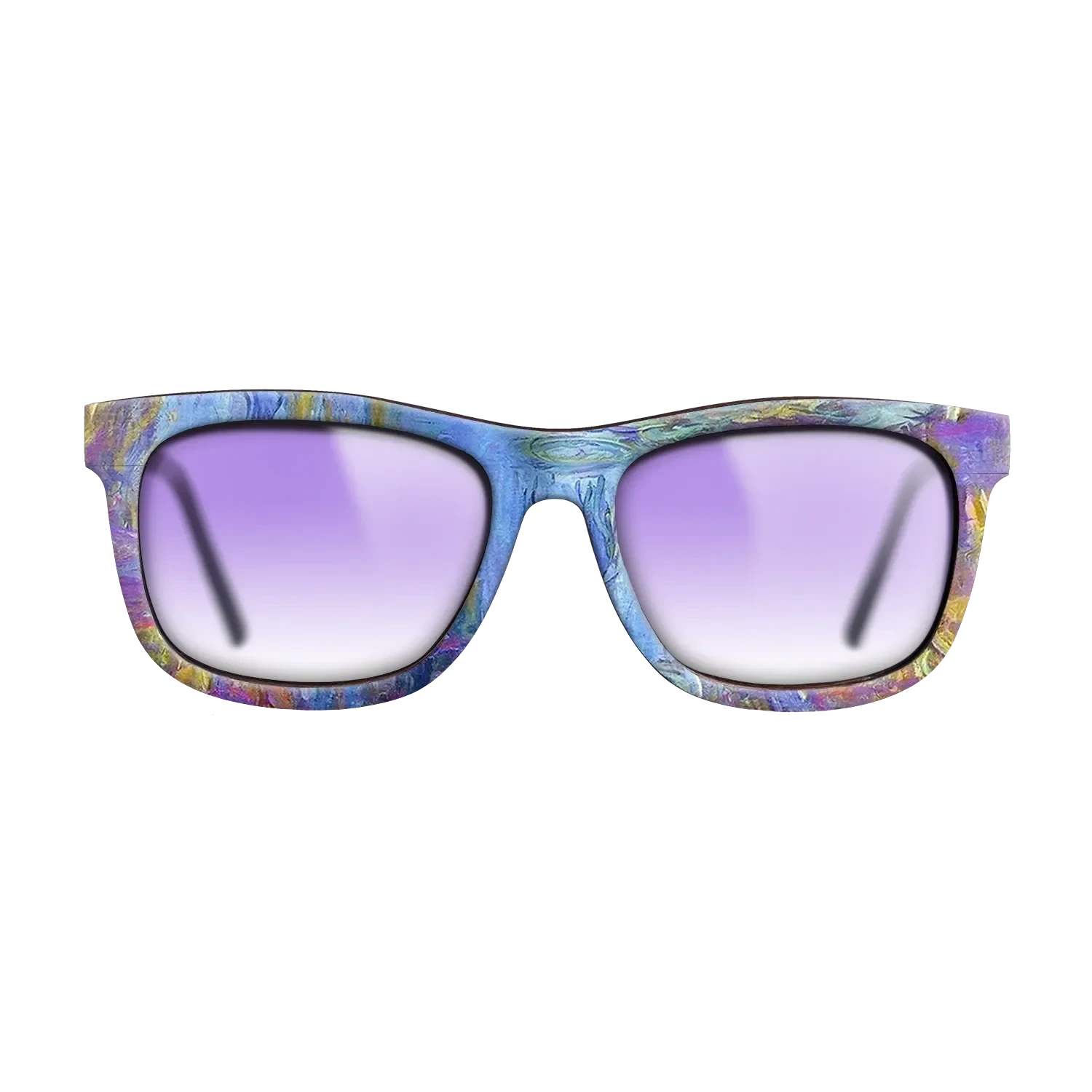 Oil Painting on Straight Grain Walnut: Rococo - Water Lilies, 1914 - 1917 - Claude Monet 2 - The Hero - Square - 2031 - SIRIS wood optic