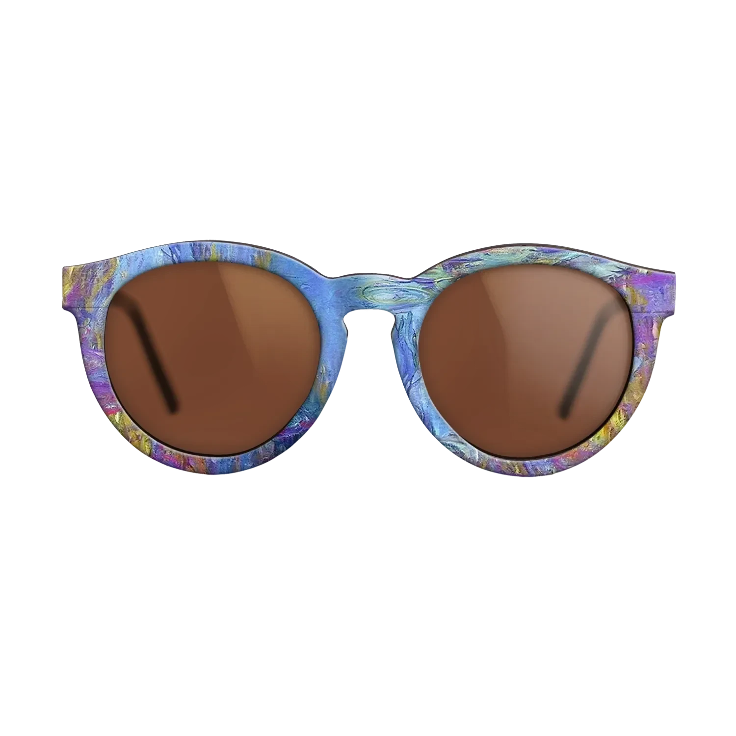 Oil Painting on Straight Grain Walnut: Rococo - Water Lilies, 1914 - 1917 - Claude Monet 2 - The Rebel - Round - 2031 - SIRIS wood optic