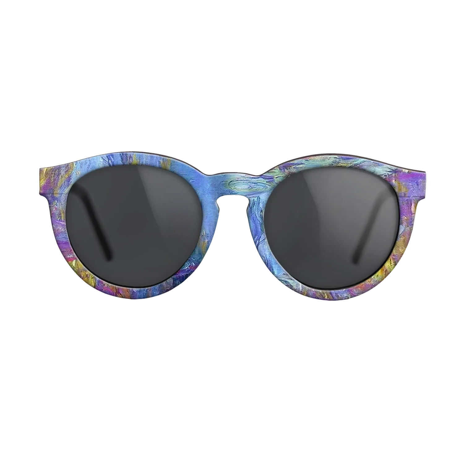 Oil Painting on Straight Grain Walnut: Rococo - Water Lilies, 1914 - 1917 - Claude Monet 2 - The Rebel - Round - 2031 - SIRIS wood optic