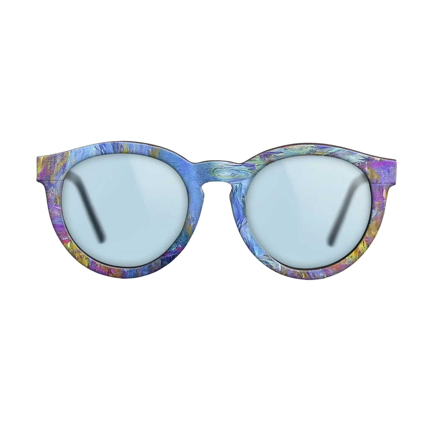 Oil Painting on Straight Grain Walnut: Rococo - Water Lilies, 1914 - 1917 - Claude Monet 2 - The Rebel - Round - 2031 - SIRIS wood optic