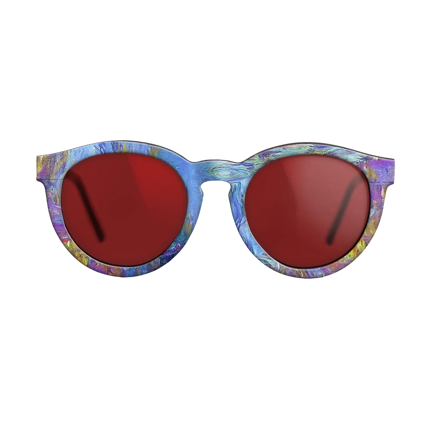 Oil Painting on Straight Grain Walnut: Rococo - Water Lilies, 1914 - 1917 - Claude Monet 2 - The Rebel - Round - 2031 - SIRIS wood optic