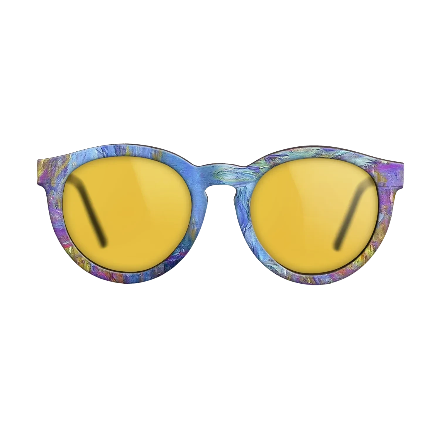 Oil Painting on Straight Grain Walnut: Rococo - Water Lilies, 1914 - 1917 - Claude Monet 2 - The Rebel - Round - 2031 - SIRIS wood optic