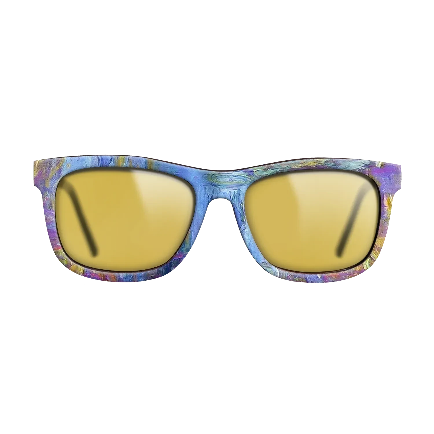 Oil Painting on Straight Grain Walnut: Rococo - Water Lilies, 1914 - 1917 - Claude Monet 2 - The Hero - Square - 2031 - SIRIS wood optic