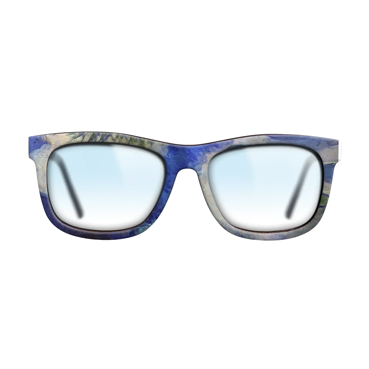 Oil Painting on Straight Grain Walnut: Rococo - Water Lilies, 1914 - Claude Monet - The Hero - Square - 694 - SIRIS wood optic