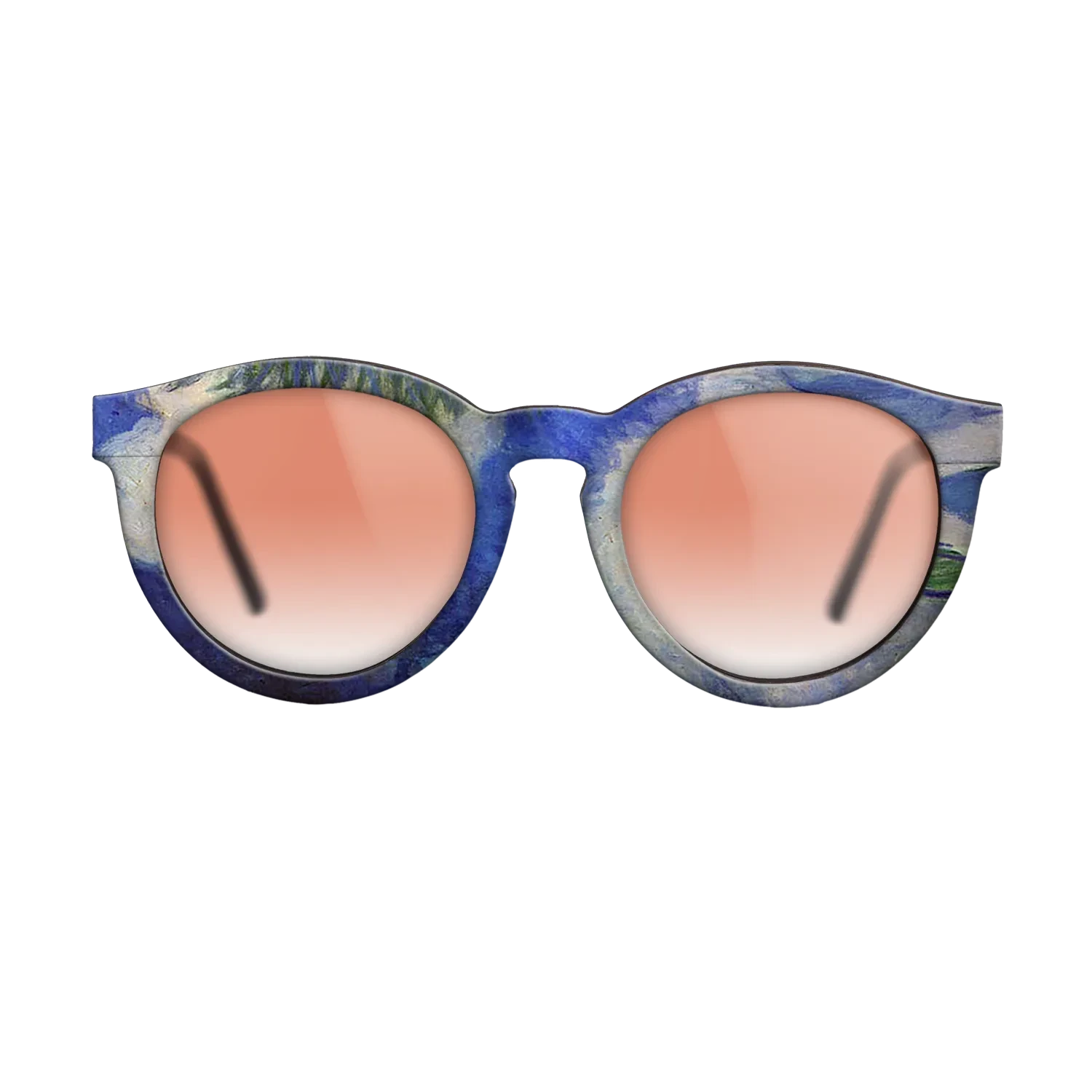 Oil Painting on Straight Grain Walnut: Rococo - Water Lilies, 1914 - Claude Monet - The Rebel - Round - 694 - SIRIS wood optic