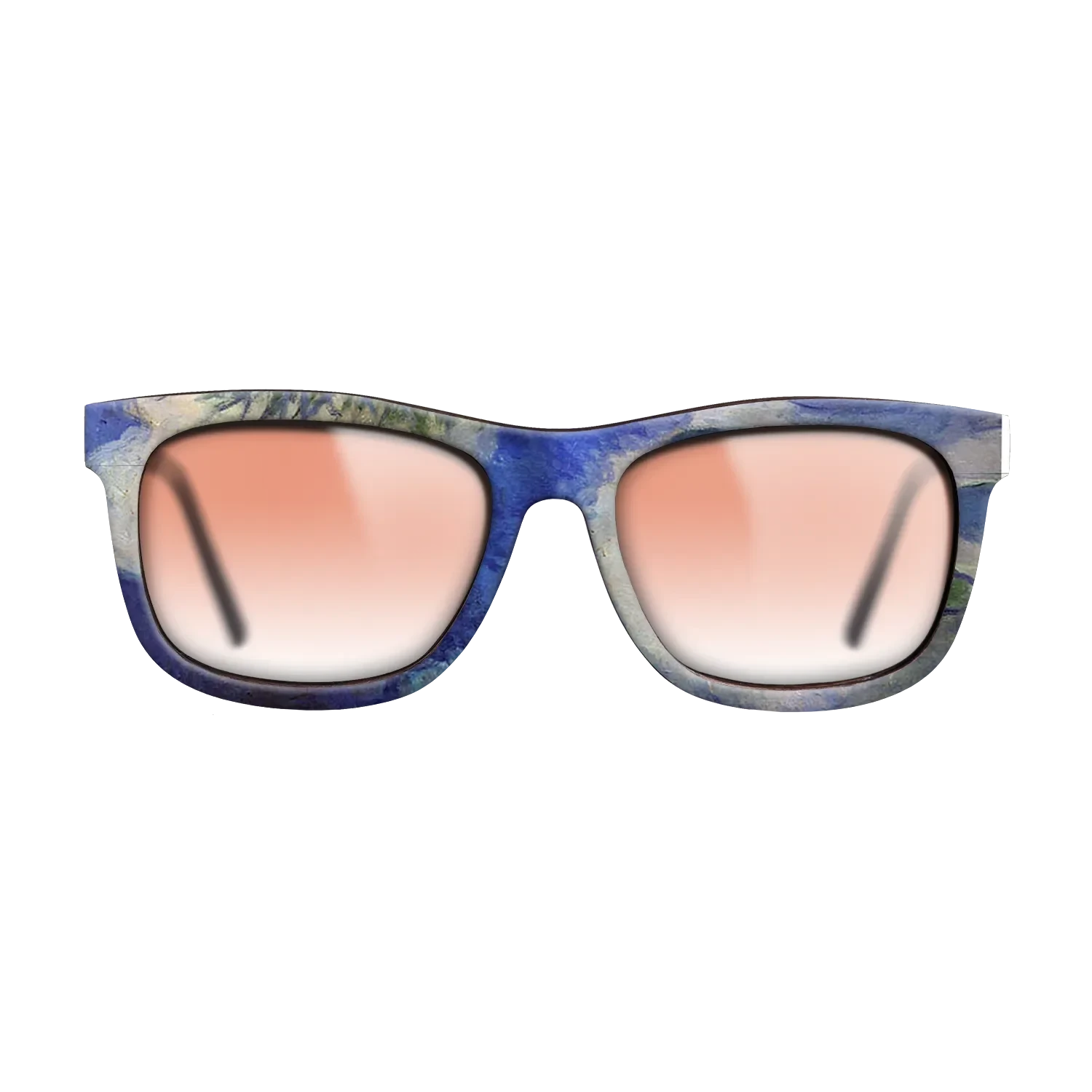 Oil Painting on Straight Grain Walnut: Rococo - Water Lilies, 1914 - Claude Monet - The Hero - Square - 694 - SIRIS wood optic