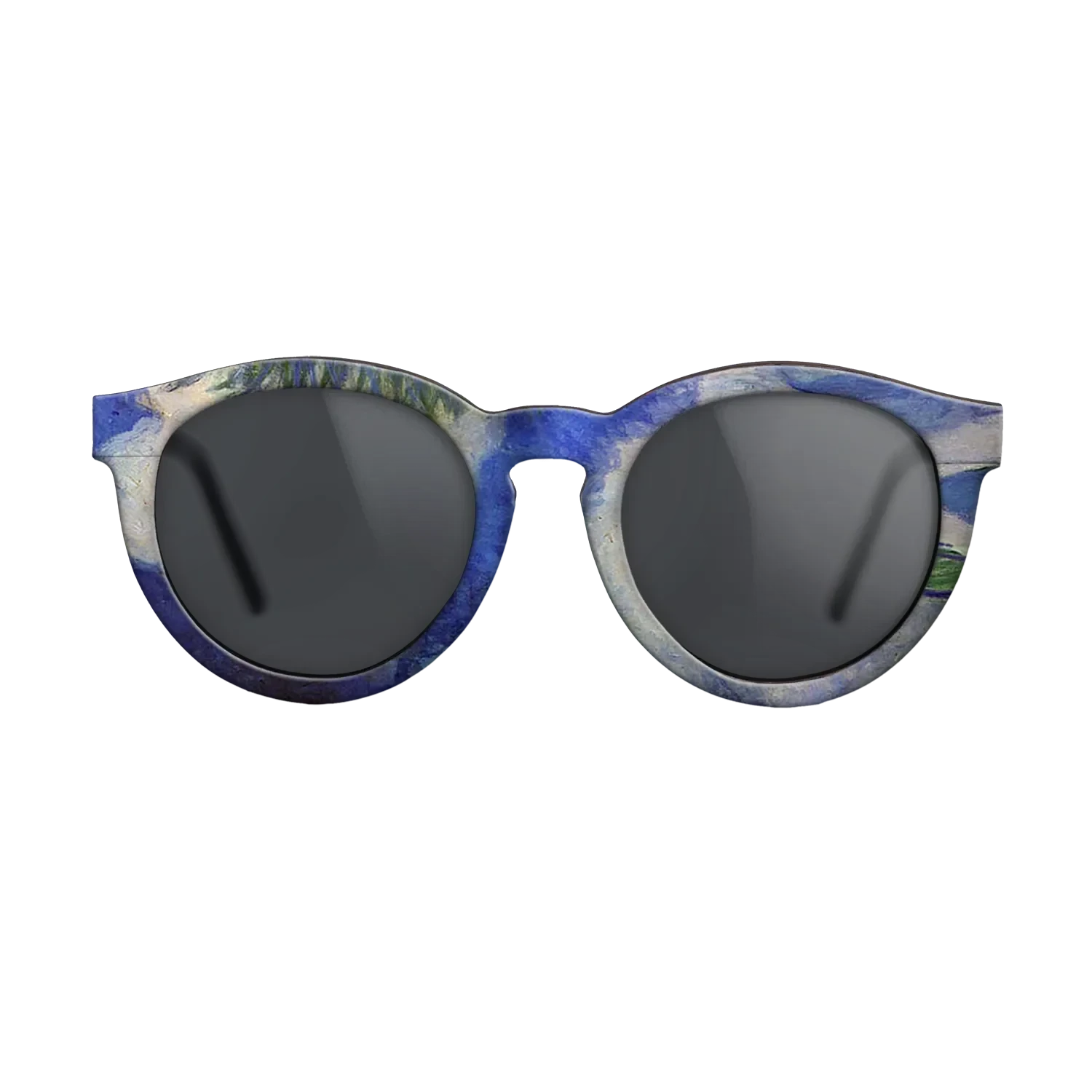 Oil Painting on Straight Grain Walnut: Rococo - Water Lilies, 1914 - Claude Monet - The Rebel - Round - 694 - SIRIS wood optic