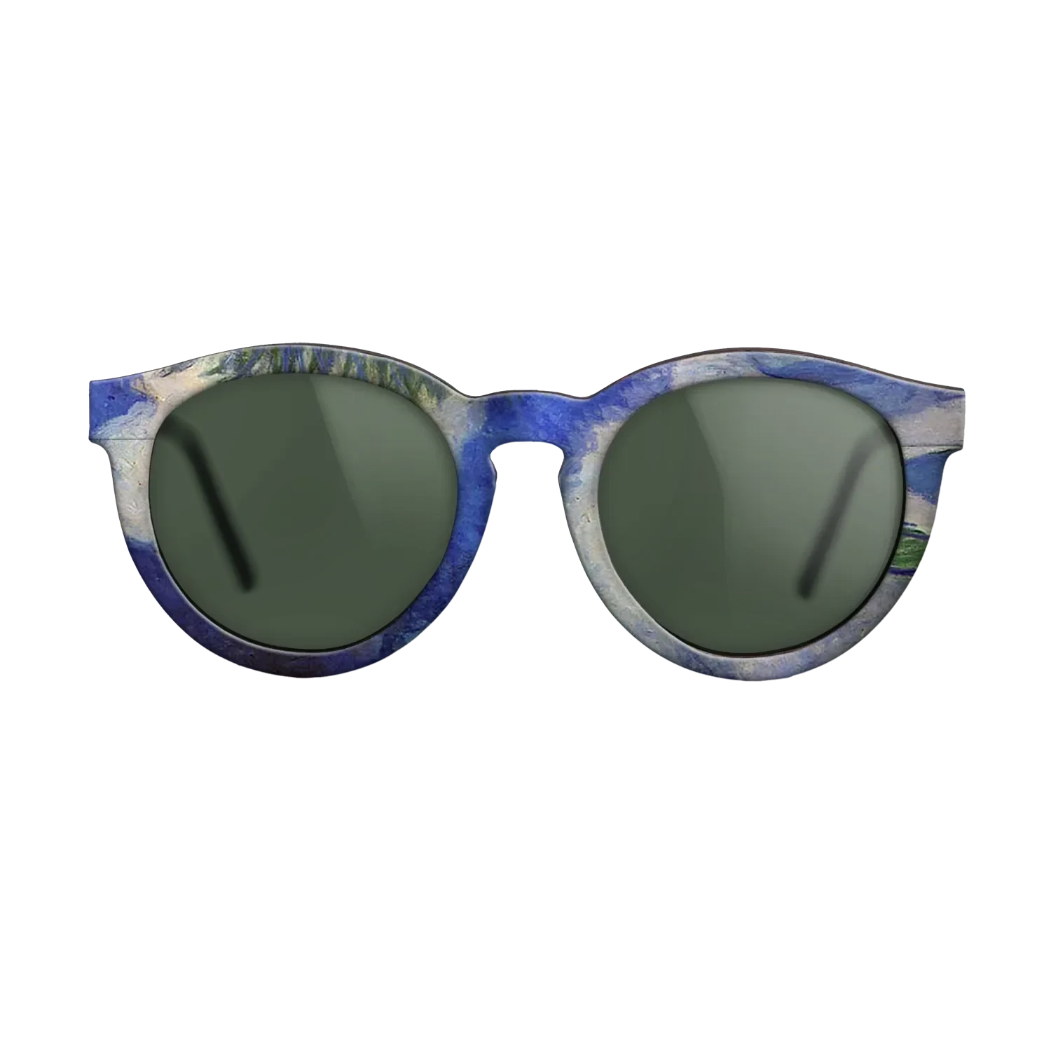 Oil Painting on Straight Grain Walnut: Rococo - Water Lilies, 1914 - Claude Monet - The Rebel - Round - 694 - SIRIS wood optic