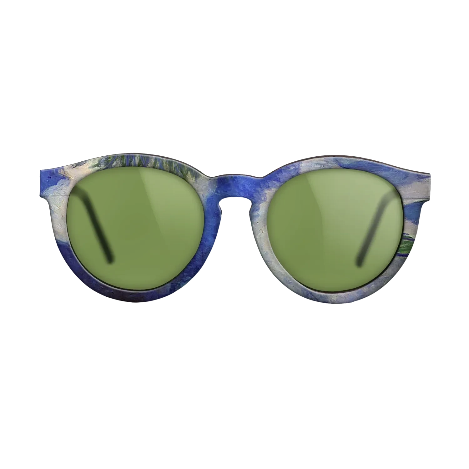 Oil Painting on Straight Grain Walnut: Rococo - Water Lilies, 1914 - Claude Monet - The Rebel - Round - 694 - SIRIS wood optic