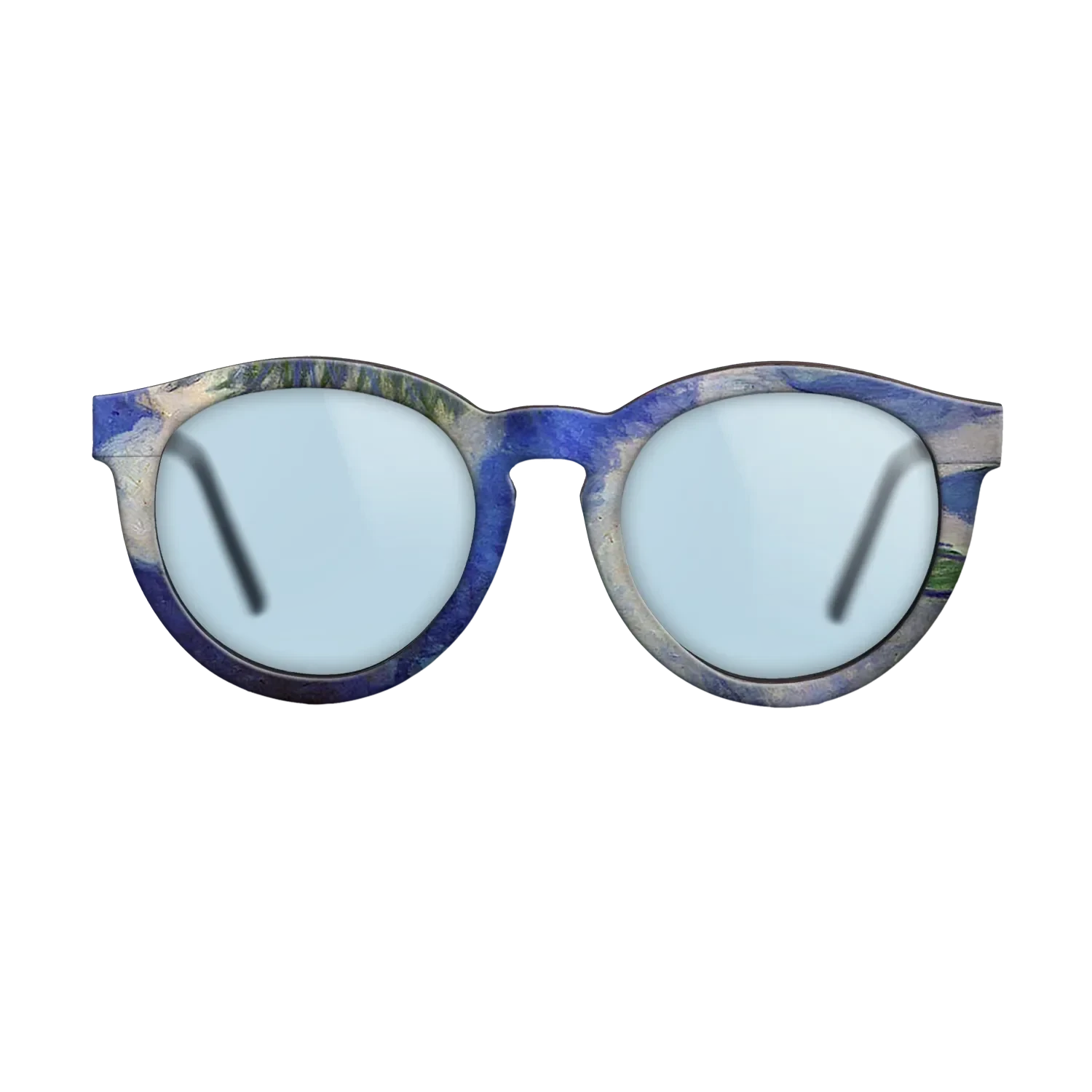 Oil Painting on Straight Grain Walnut: Rococo - Water Lilies, 1914 - Claude Monet - The Rebel - Round - 694 - SIRIS wood optic