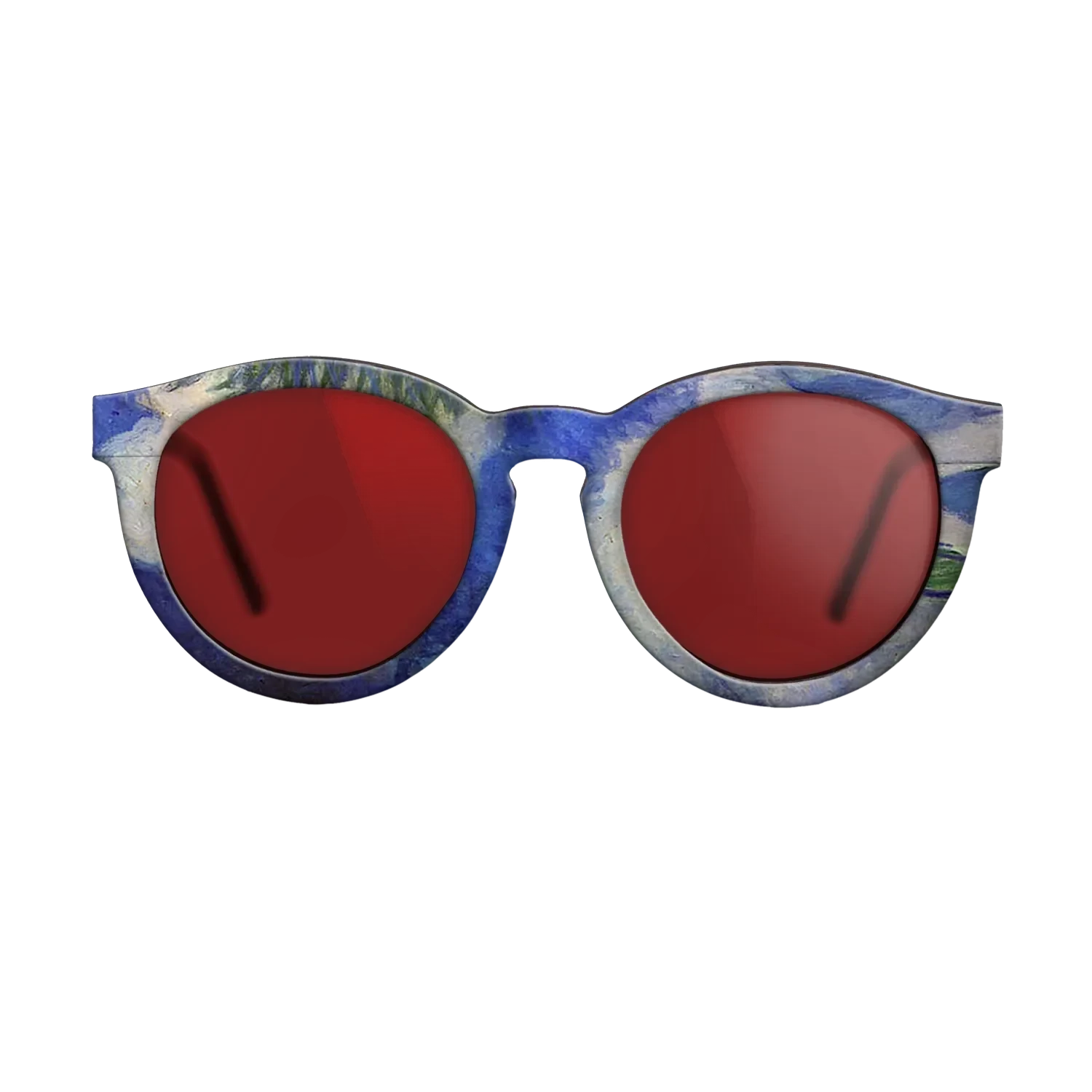 Oil Painting on Straight Grain Walnut: Rococo - Water Lilies, 1914 - Claude Monet - The Rebel - Round - 694 - SIRIS wood optic