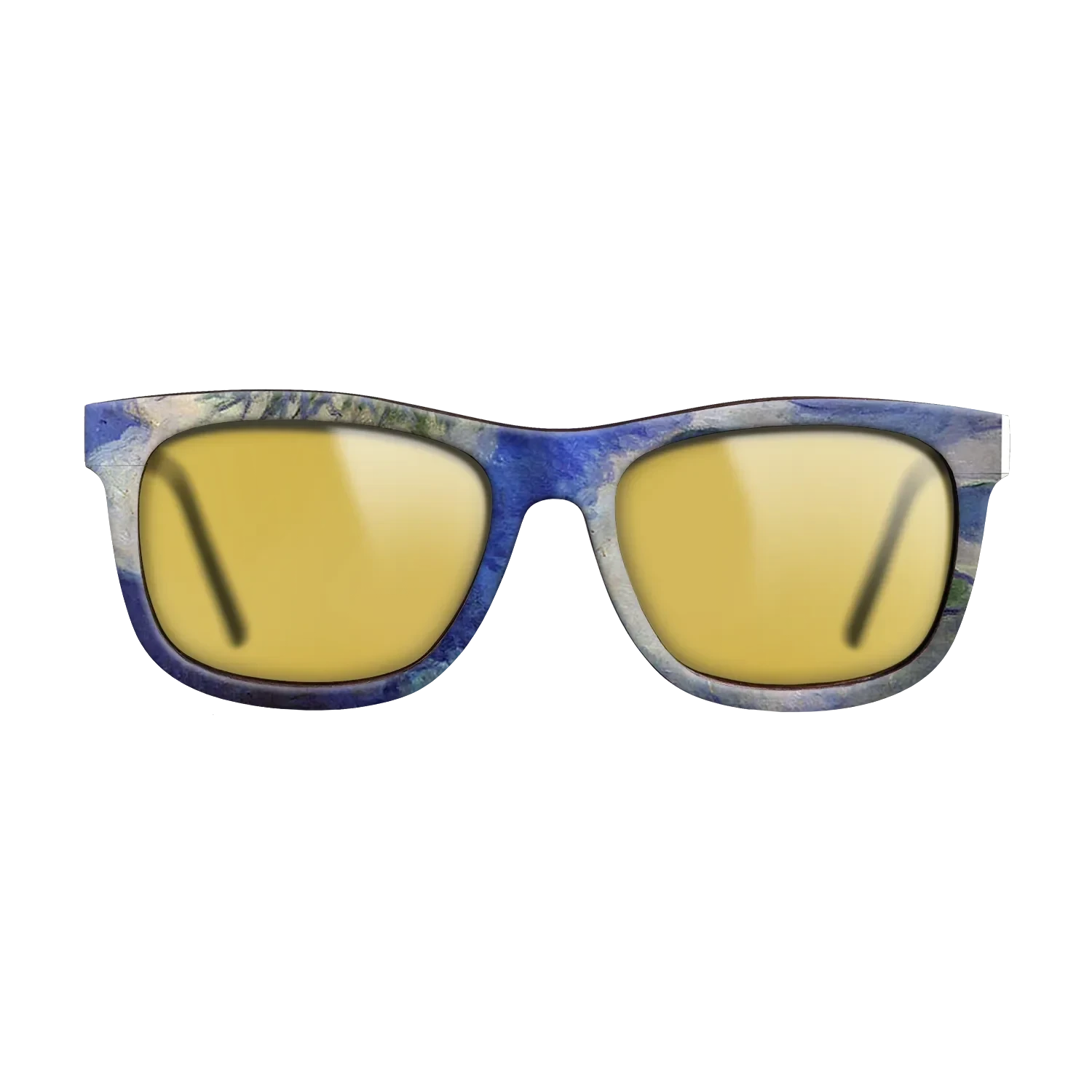 Oil Painting on Straight Grain Walnut: Rococo - Water Lilies, 1914 - Claude Monet - The Hero - Square - 694 - SIRIS wood optic