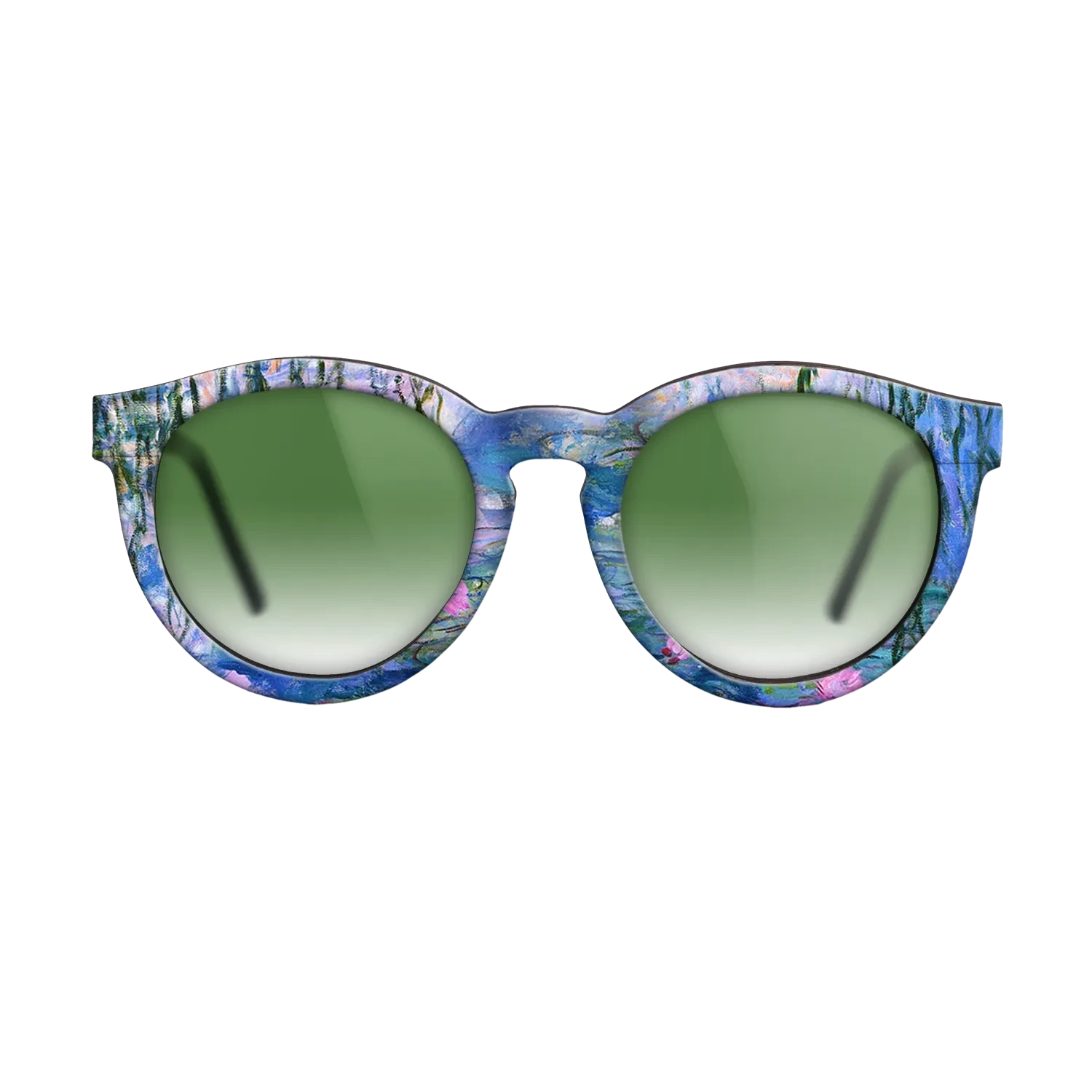 Oil Painting on Straight Grain Walnut: Rococo - Water Lilies, 1916 - 1919 - Claude Monet - The Rebel - Round - 1028 - SIRIS wood optic