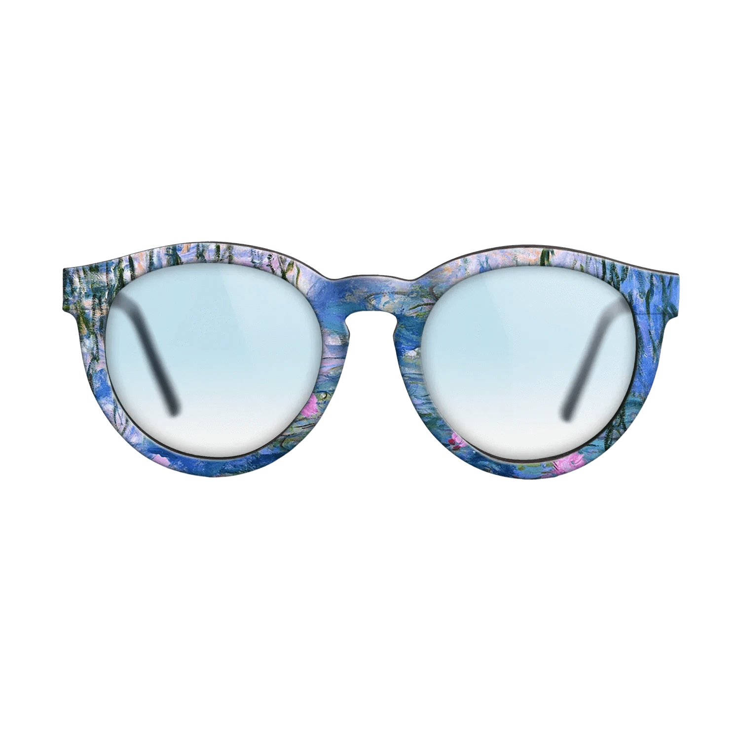 Oil Painting on Straight Grain Walnut: Rococo - Water Lilies, 1916 - 1919 - Claude Monet - The Rebel - Round - 1028 - SIRIS wood optic