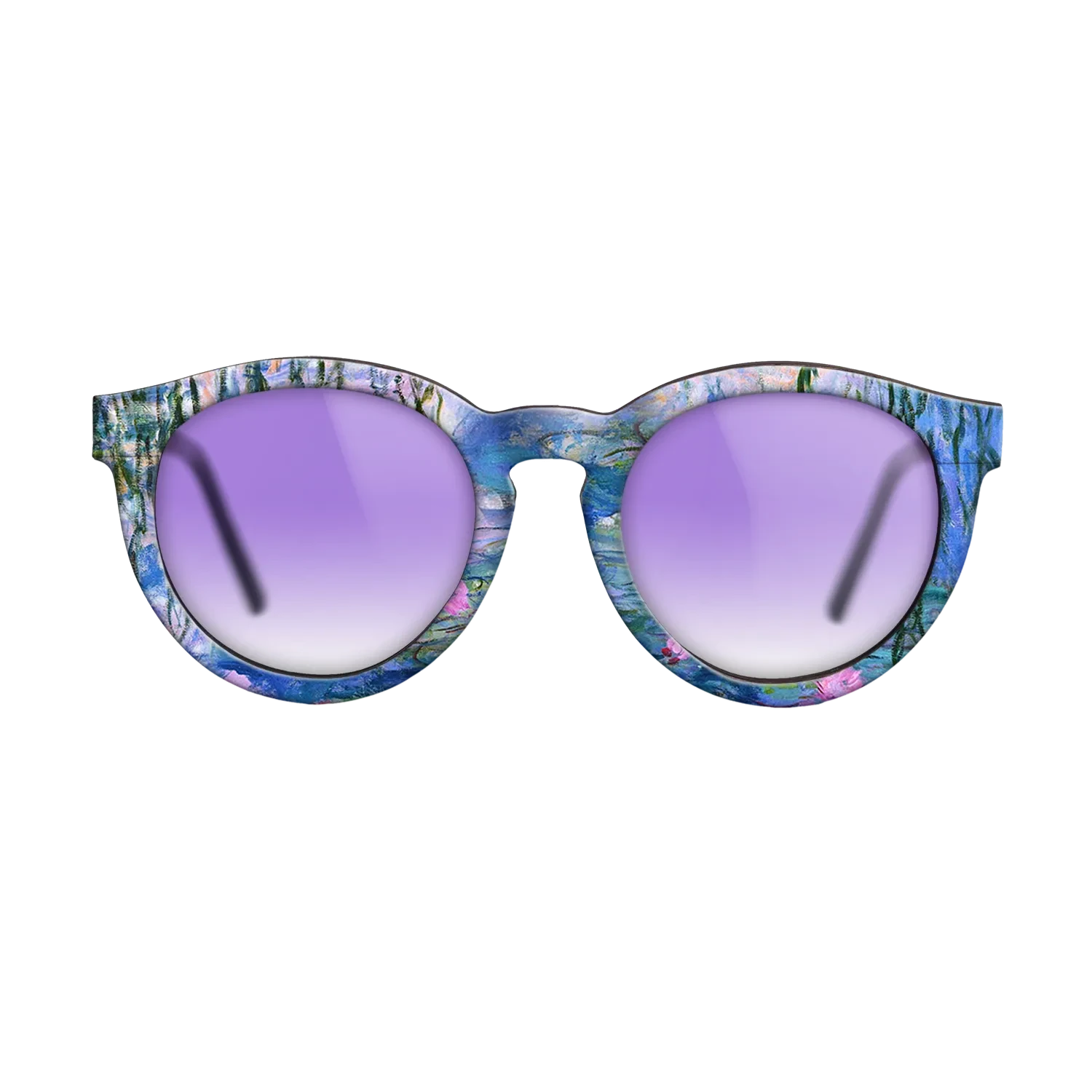 Oil Painting on Straight Grain Walnut: Rococo - Water Lilies, 1916 - 1919 - Claude Monet - The Rebel - Round - 1028 - SIRIS wood optic