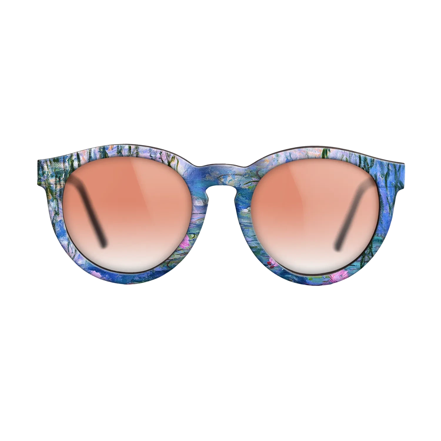 Oil Painting on Straight Grain Walnut: Rococo - Water Lilies, 1916 - 1919 - Claude Monet - The Rebel - Round - 1028 - SIRIS wood optic