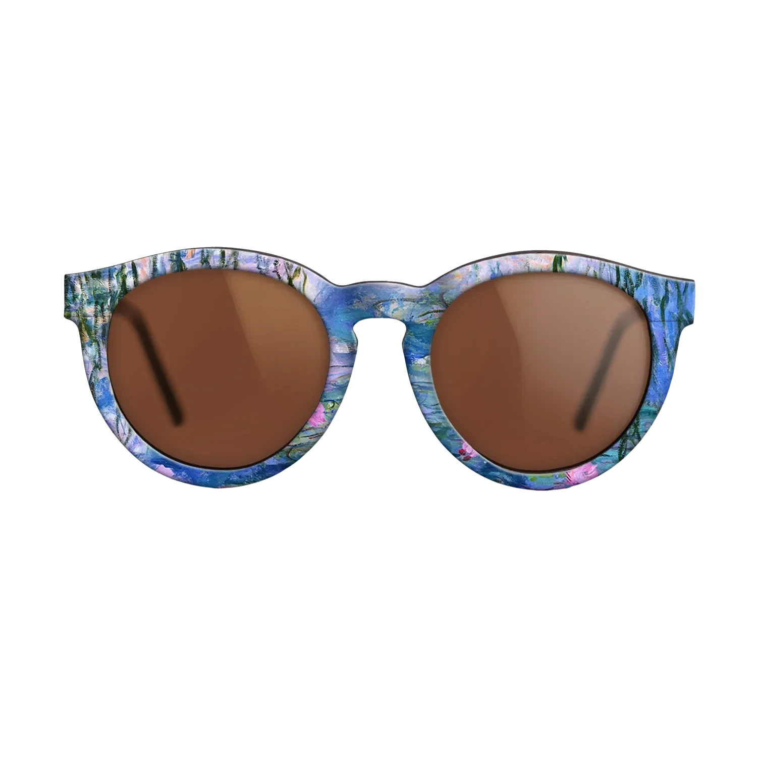 Oil Painting on Straight Grain Walnut: Rococo - Water Lilies, 1916 - 1919 - Claude Monet - The Rebel - Round - 1028 - SIRIS wood optic