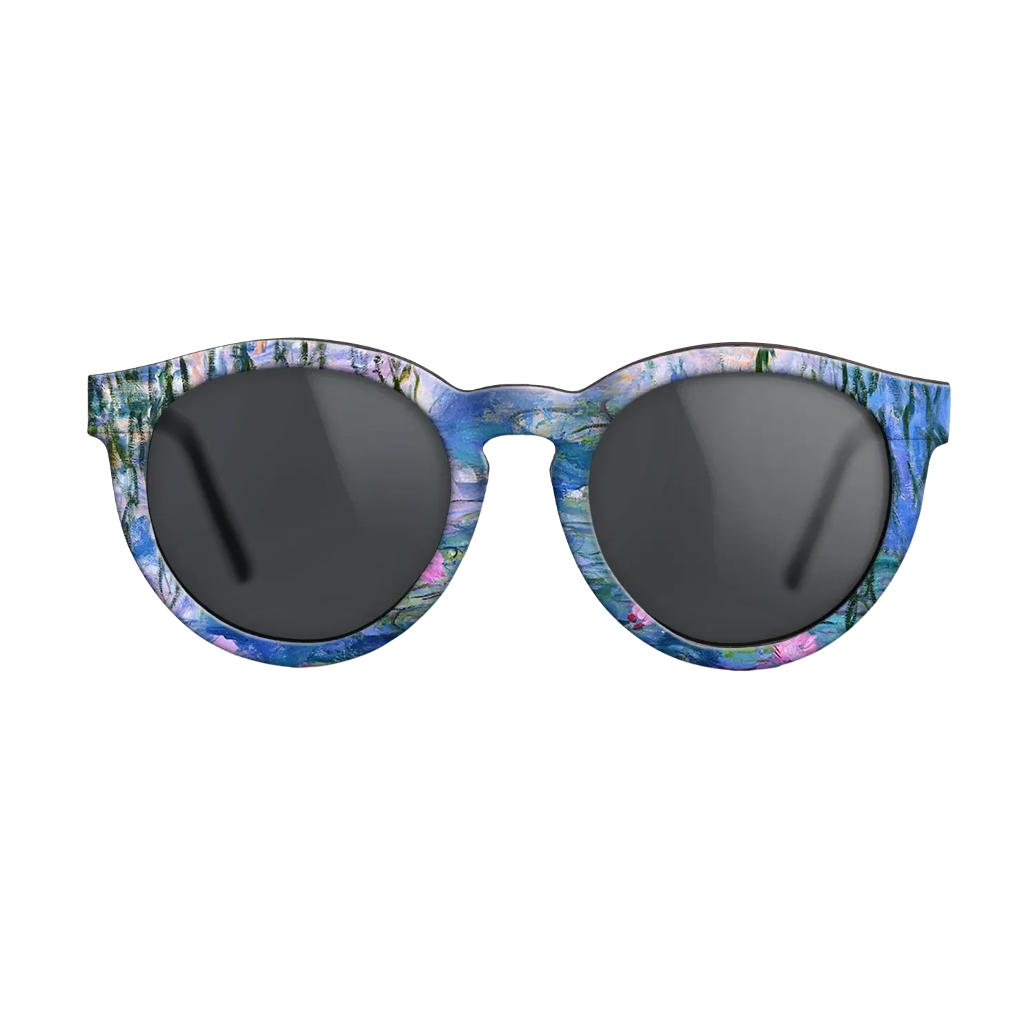 Oil Painting on Straight Grain Walnut: Rococo - Water Lilies, 1916 - 1919 - Claude Monet - The Rebel - Round - 1028 - SIRIS wood optic