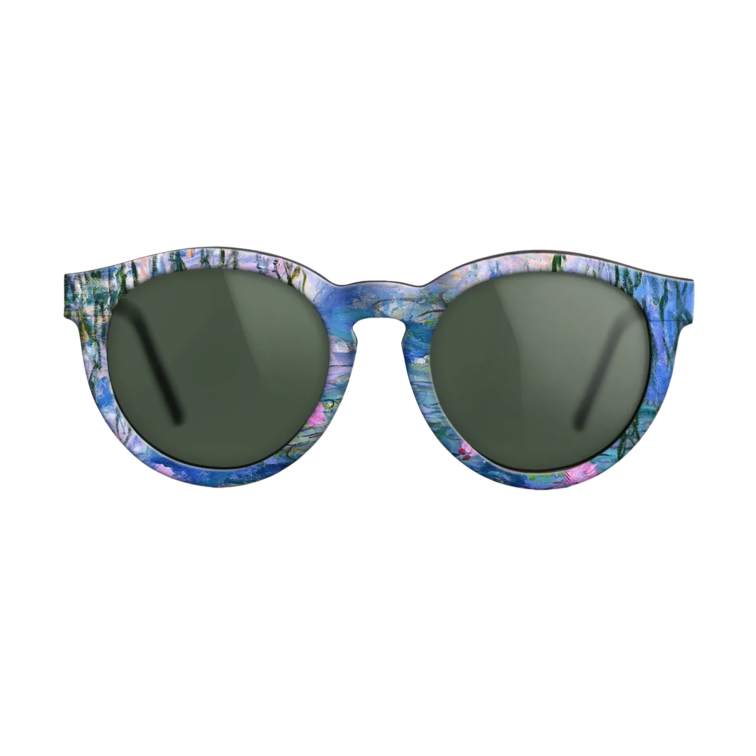 Oil Painting on Straight Grain Walnut: Rococo - Water Lilies, 1916 - 1919 - Claude Monet - The Rebel - Round - 1028 - SIRIS wood optic