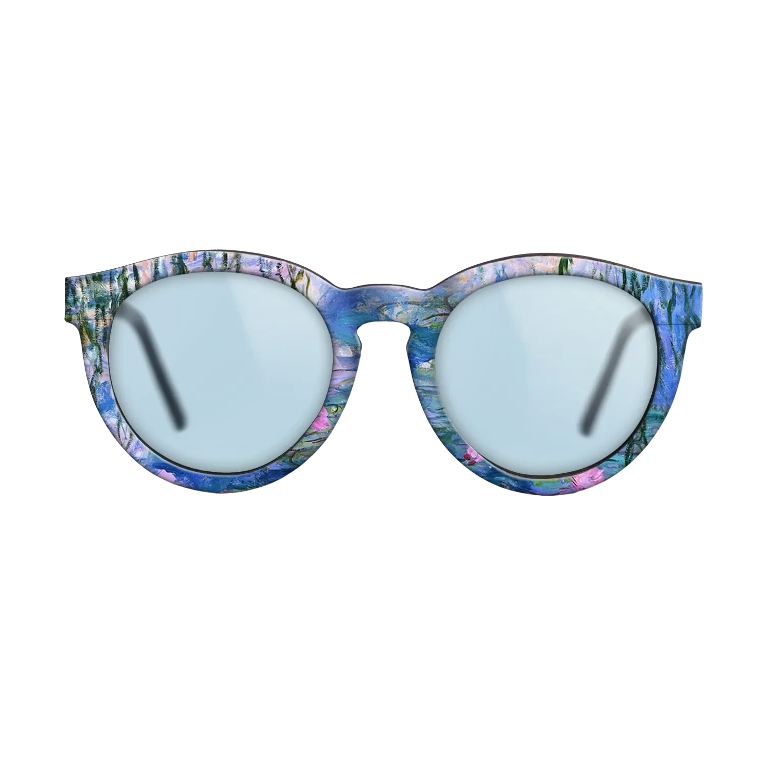 Oil Painting on Straight Grain Walnut: Rococo - Water Lilies, 1916 - 1919 - Claude Monet - The Rebel - Round - 1028 - SIRIS wood optic