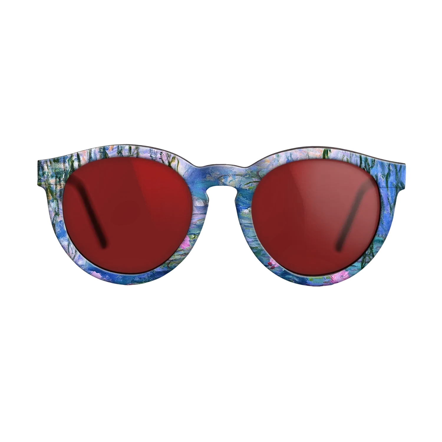 Oil Painting on Straight Grain Walnut: Rococo - Water Lilies, 1916 - 1919 - Claude Monet - The Rebel - Round - 1028 - SIRIS wood optic