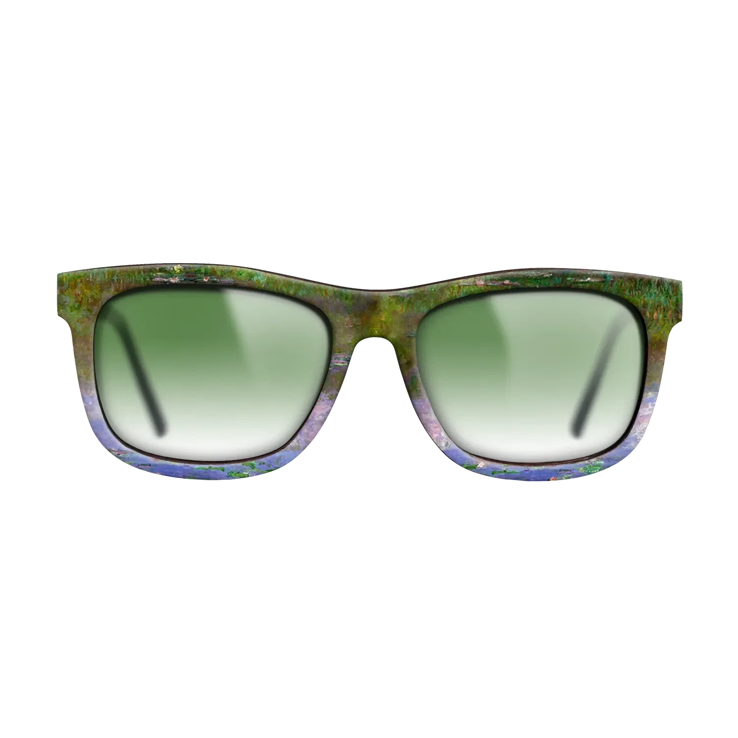 Oil Painting on Straight Grain Walnut: Rococo - Water Lilies, The Clouds, 1903 - Claude Monet - The Hero - Square - 832 - SIRIS wood optic