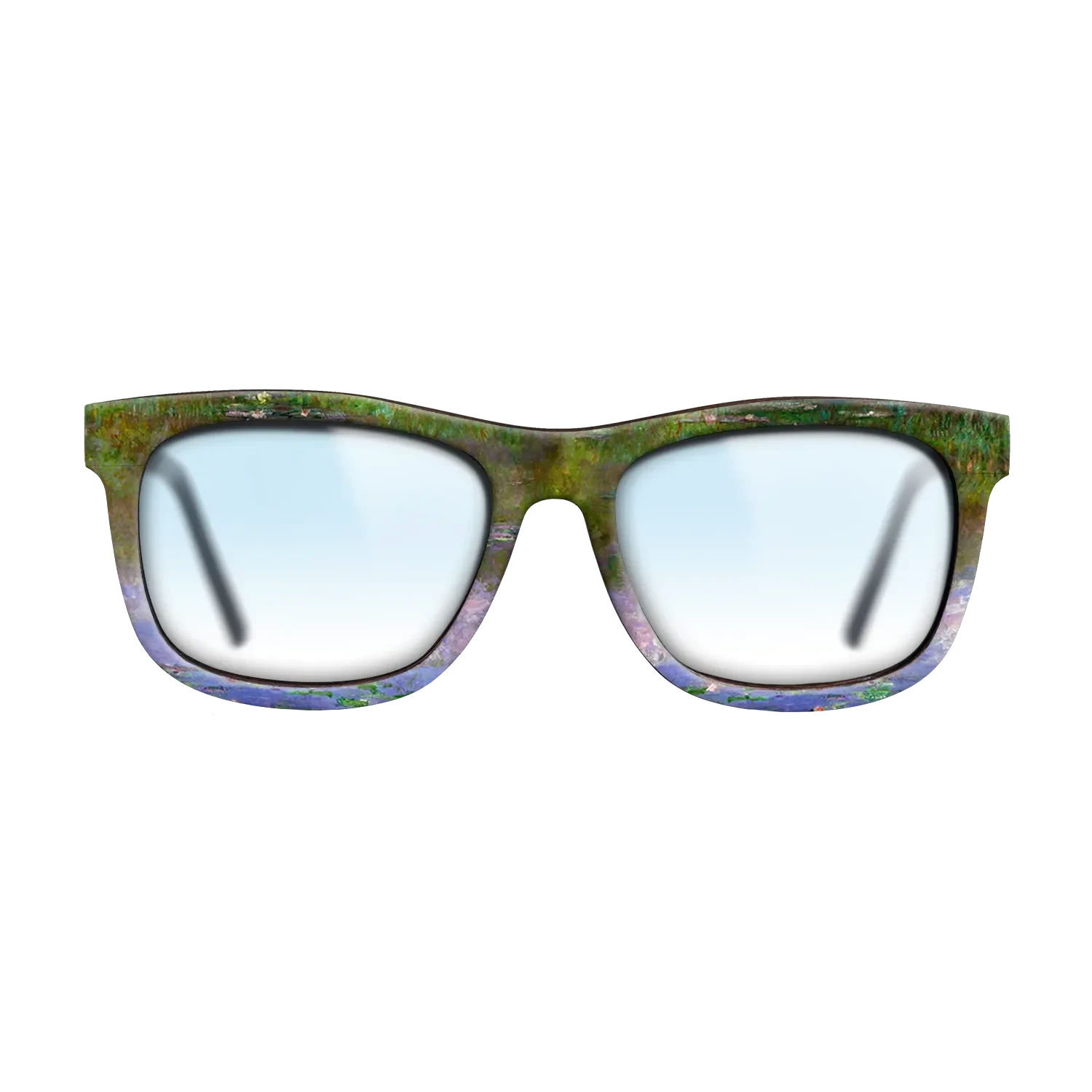 Oil Painting on Straight Grain Walnut: Rococo - Water Lilies, The Clouds, 1903 - Claude Monet - The Hero - Square - 832 - SIRIS wood optic