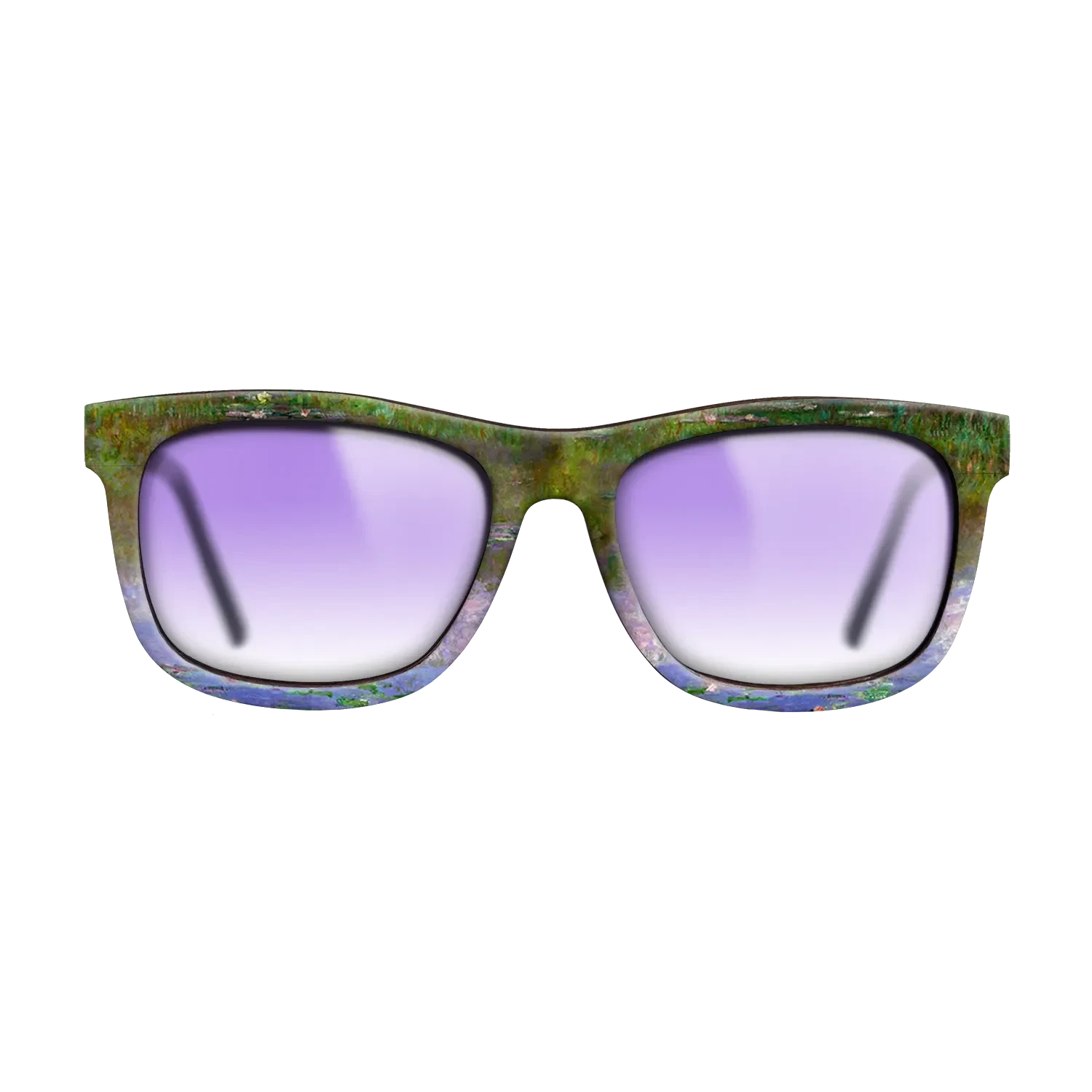 Oil Painting on Straight Grain Walnut: Rococo - Water Lilies, The Clouds, 1903 - Claude Monet - The Hero - Square - 832 - SIRIS wood optic