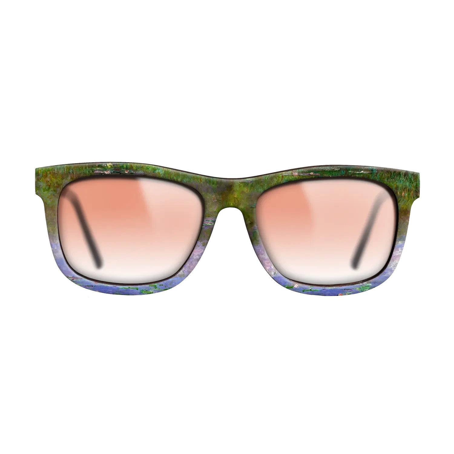 Oil Painting on Straight Grain Walnut: Rococo - Water Lilies, The Clouds, 1903 - Claude Monet - The Hero - Square - 832 - SIRIS wood optic