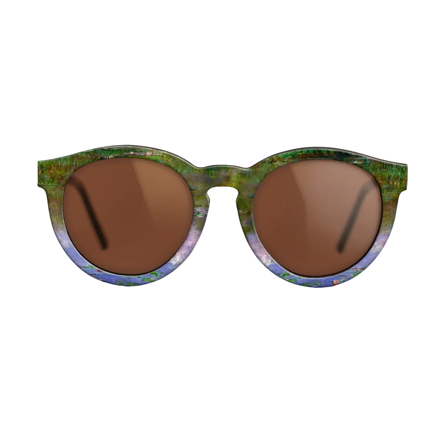 Oil Painting on Straight Grain Walnut: Rococo - Water Lilies, The Clouds, 1903 - Claude Monet - The Rebel - Round - 832 - SIRIS wood optic