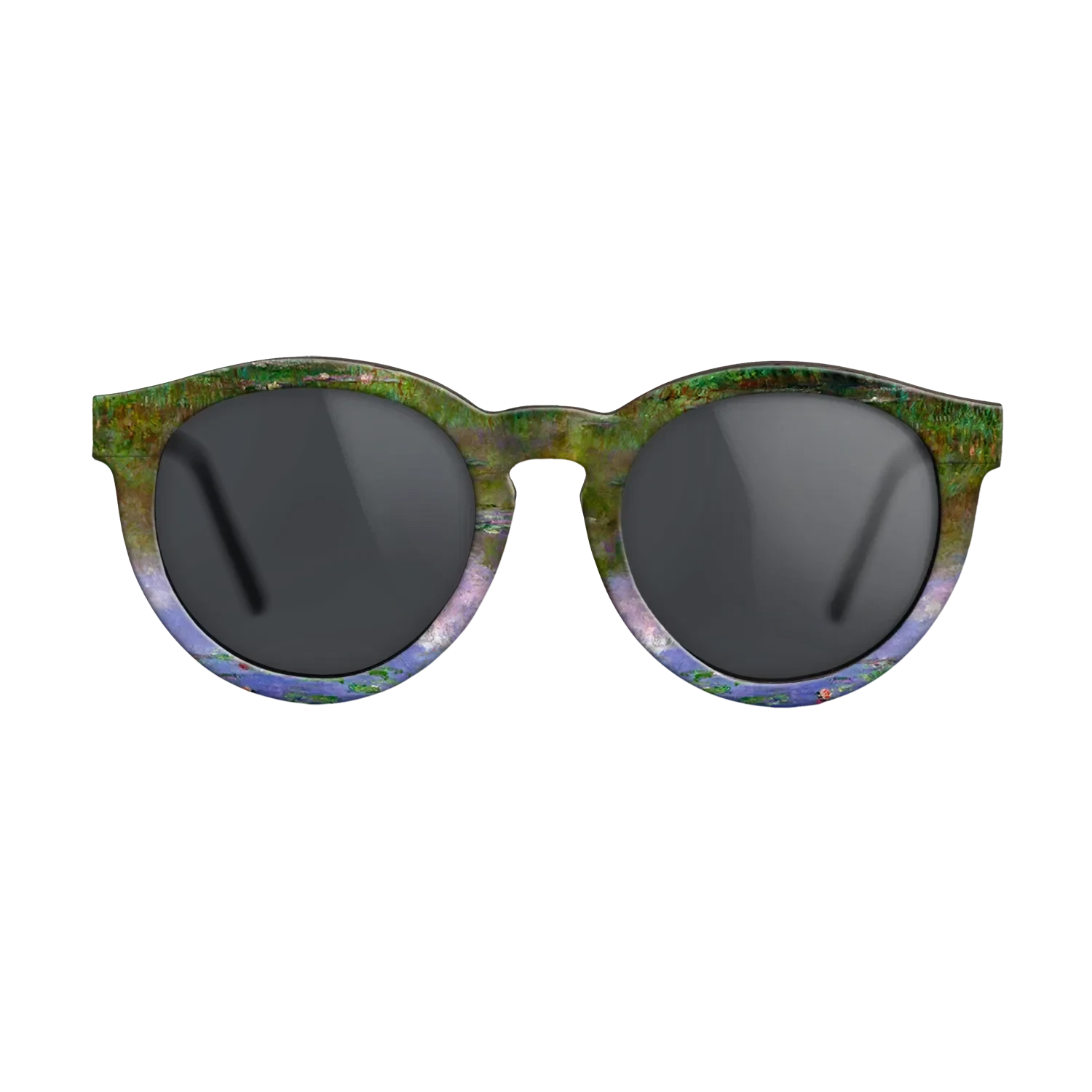 Oil Painting on Straight Grain Walnut: Rococo - Water Lilies, The Clouds, 1903 - Claude Monet - The Rebel - Round - 832 - SIRIS wood optic