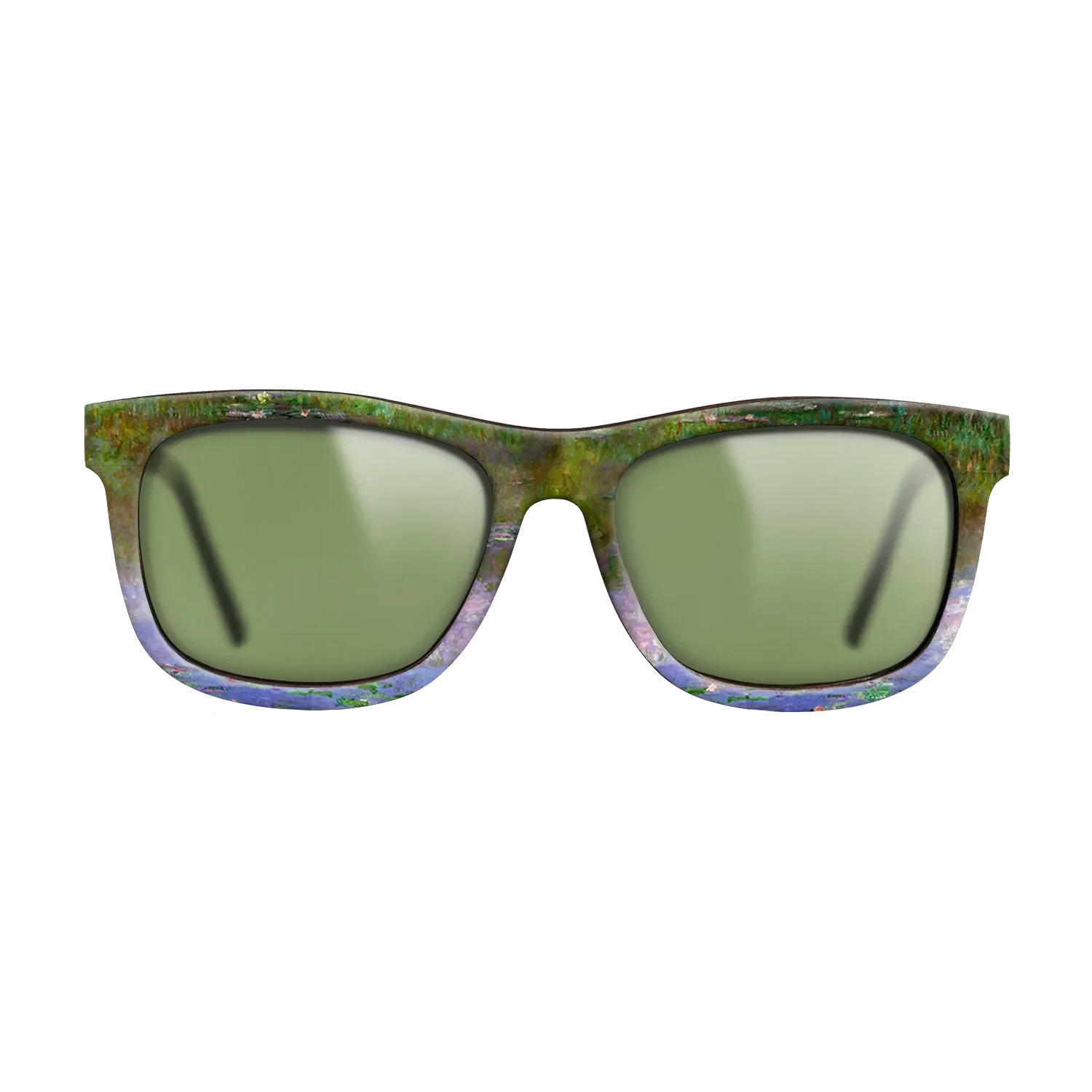 Oil Painting on Straight Grain Walnut: Rococo - Water Lilies, The Clouds, 1903 - Claude Monet - The Hero - Square - 832 - SIRIS wood optic