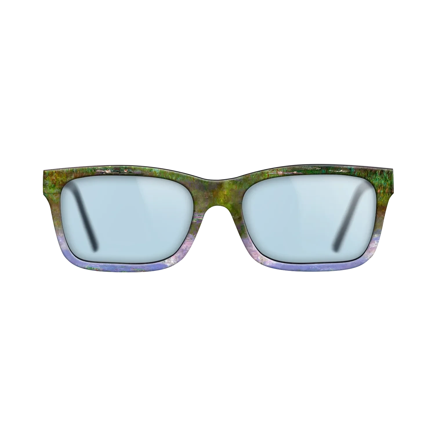 Oil Painting on Straight Grain Walnut: Rococo - Water Lilies, The Clouds, 1903 - Claude Monet - The Sage - Rectangle - 832 - SIRIS wood optic