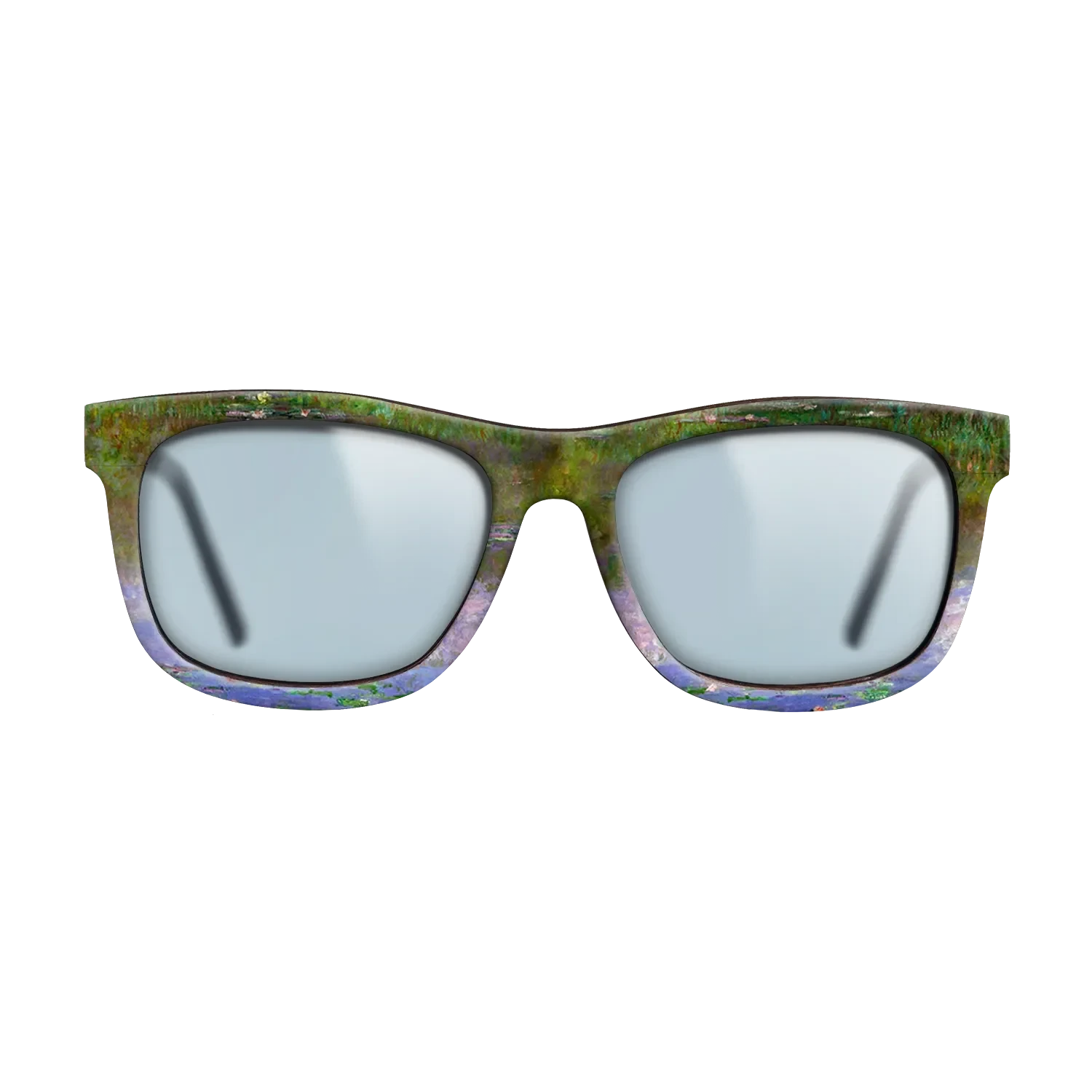 Oil Painting on Straight Grain Walnut: Rococo - Water Lilies, The Clouds, 1903 - Claude Monet - The Hero - Square - 832 - SIRIS wood optic