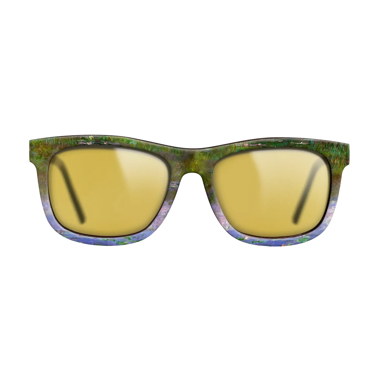 Oil Painting on Straight Grain Walnut: Rococo - Water Lilies, The Clouds, 1903 - Claude Monet - The Hero - Square - 832 - SIRIS wood optic