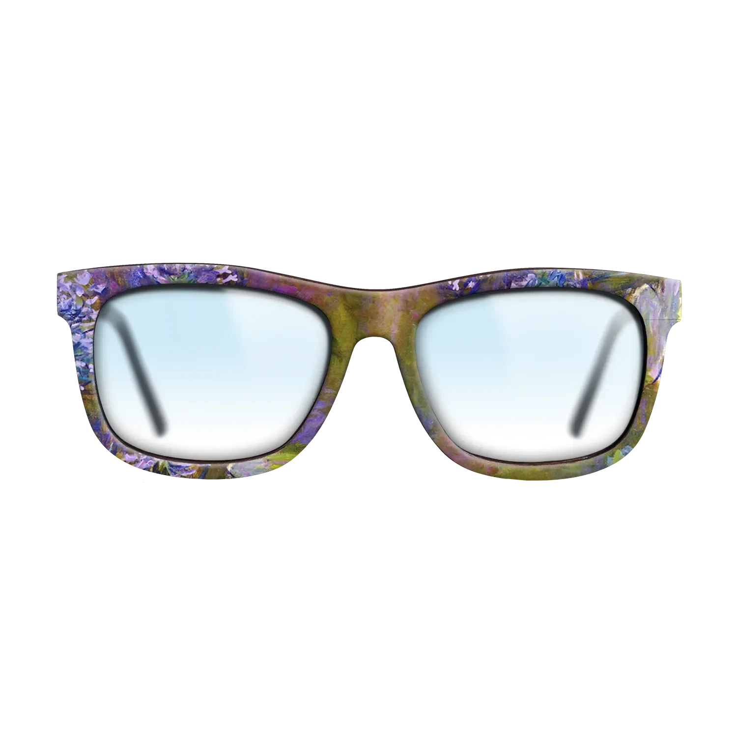 Oil Painting on Straight Grain Walnut: Rococo - Water Lilies and Agapanthus, 1914 - 1917 - Claude Monet - The Hero - Square - 1162 - SIRIS wood optic