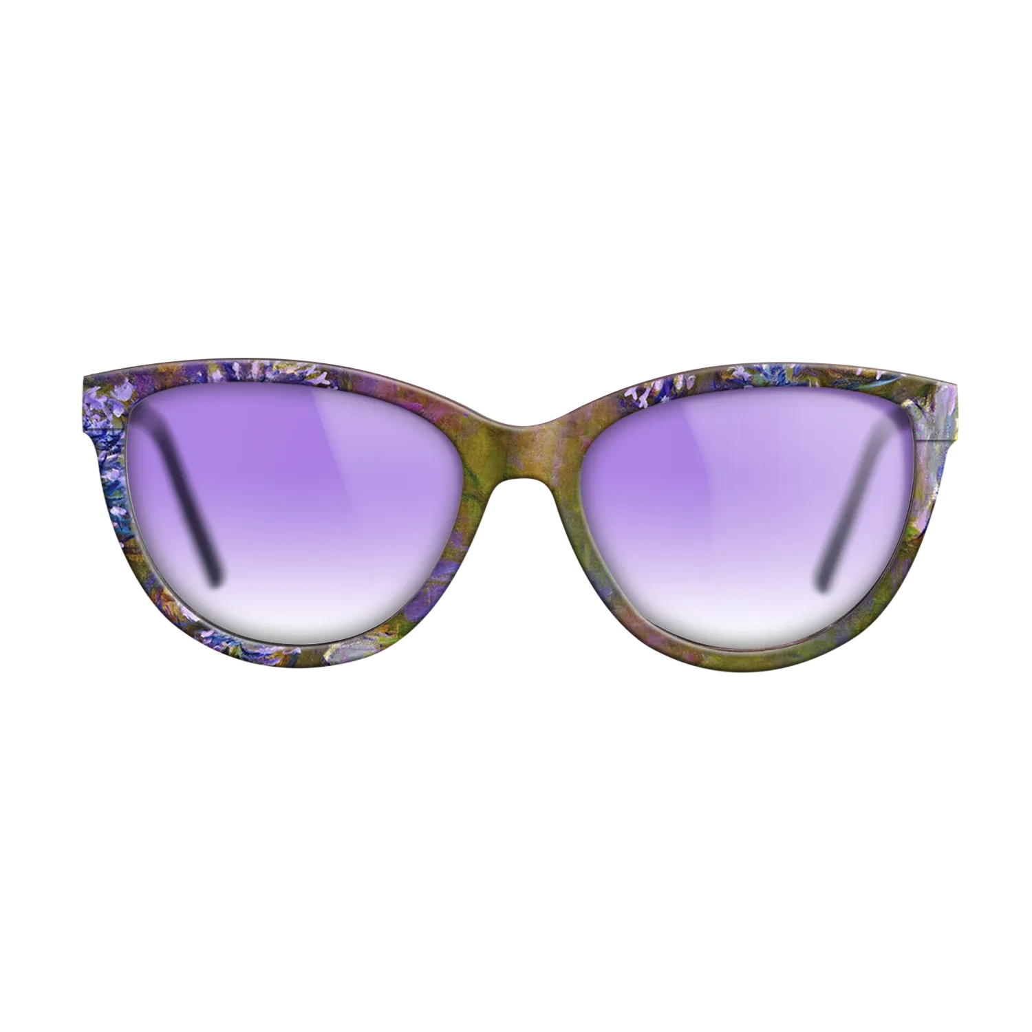 Oil Painting on Straight Grain Walnut: Rococo - Water Lilies and Agapanthus, 1914 - 1917 - Claude Monet - The Maiden - Cat - 1162 - SIRIS wood optic