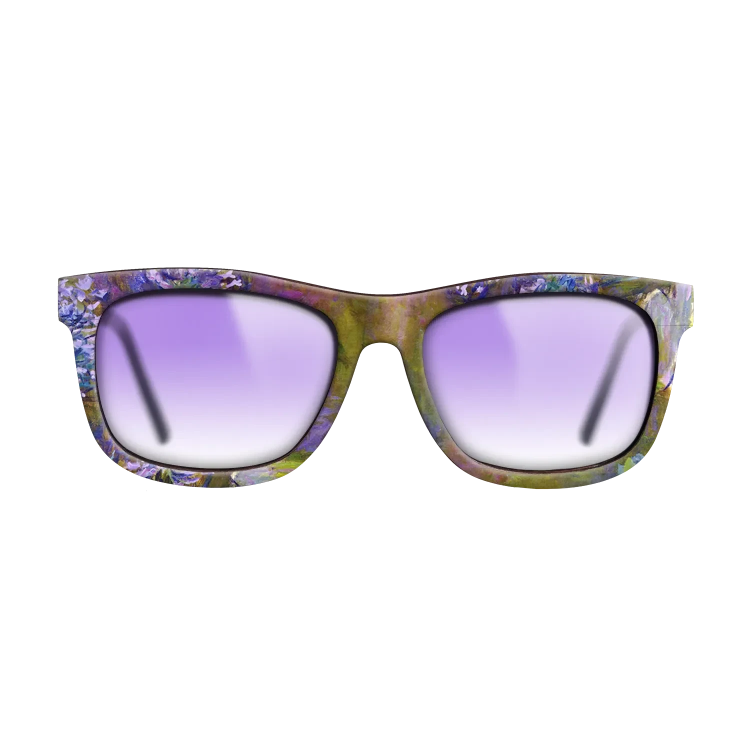 Oil Painting on Straight Grain Walnut: Rococo - Water Lilies and Agapanthus, 1914 - 1917 - Claude Monet - The Hero - Square - 1162 - SIRIS wood optic