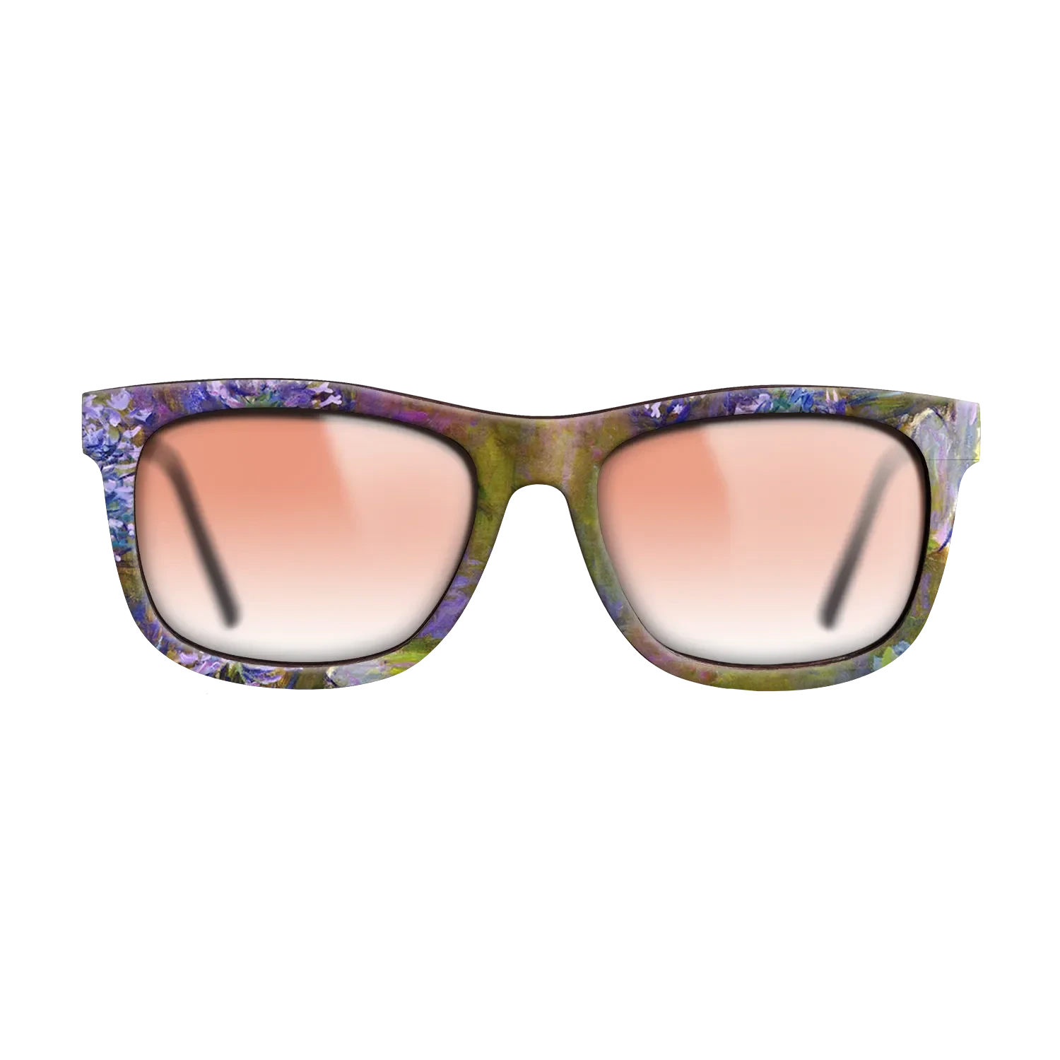 Oil Painting on Straight Grain Walnut: Rococo - Water Lilies and Agapanthus, 1914 - 1917 - Claude Monet - The Hero - Square - 1162 - SIRIS wood optic