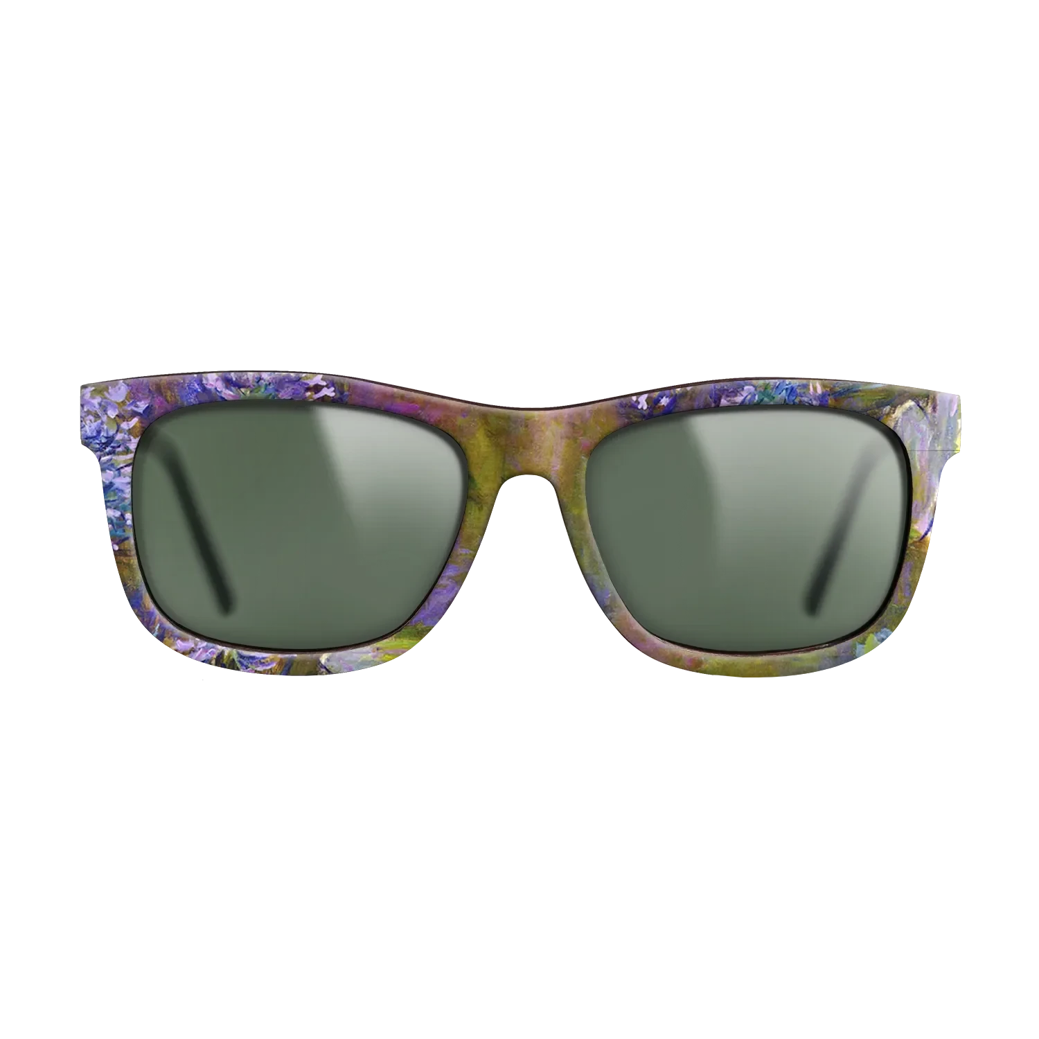 Oil Painting on Straight Grain Walnut: Rococo - Water Lilies and Agapanthus, 1914 - 1917 - Claude Monet - The Hero - Square - 1162 - SIRIS wood optic